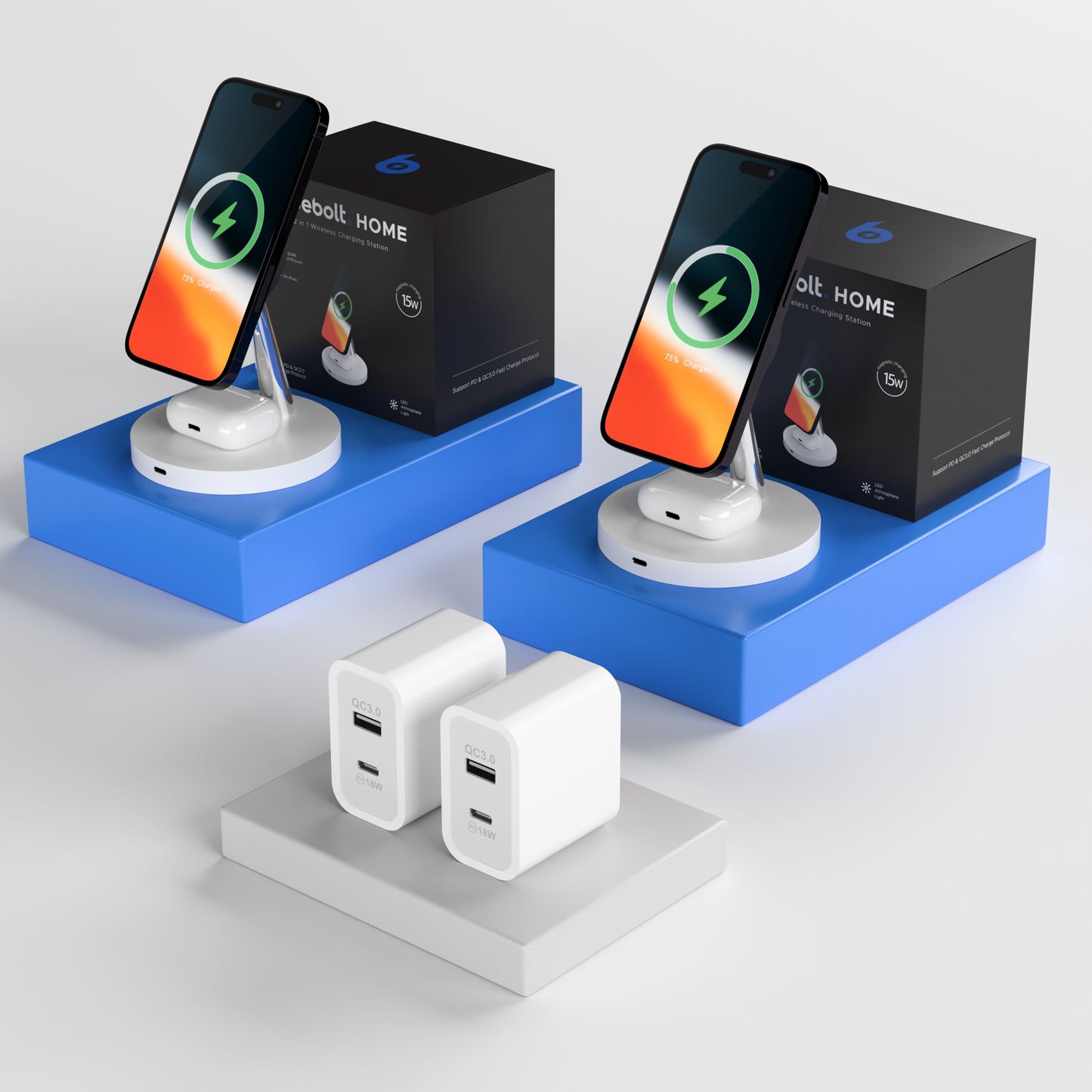 2 in 1 Kabellose Ladestation Doppelbundle