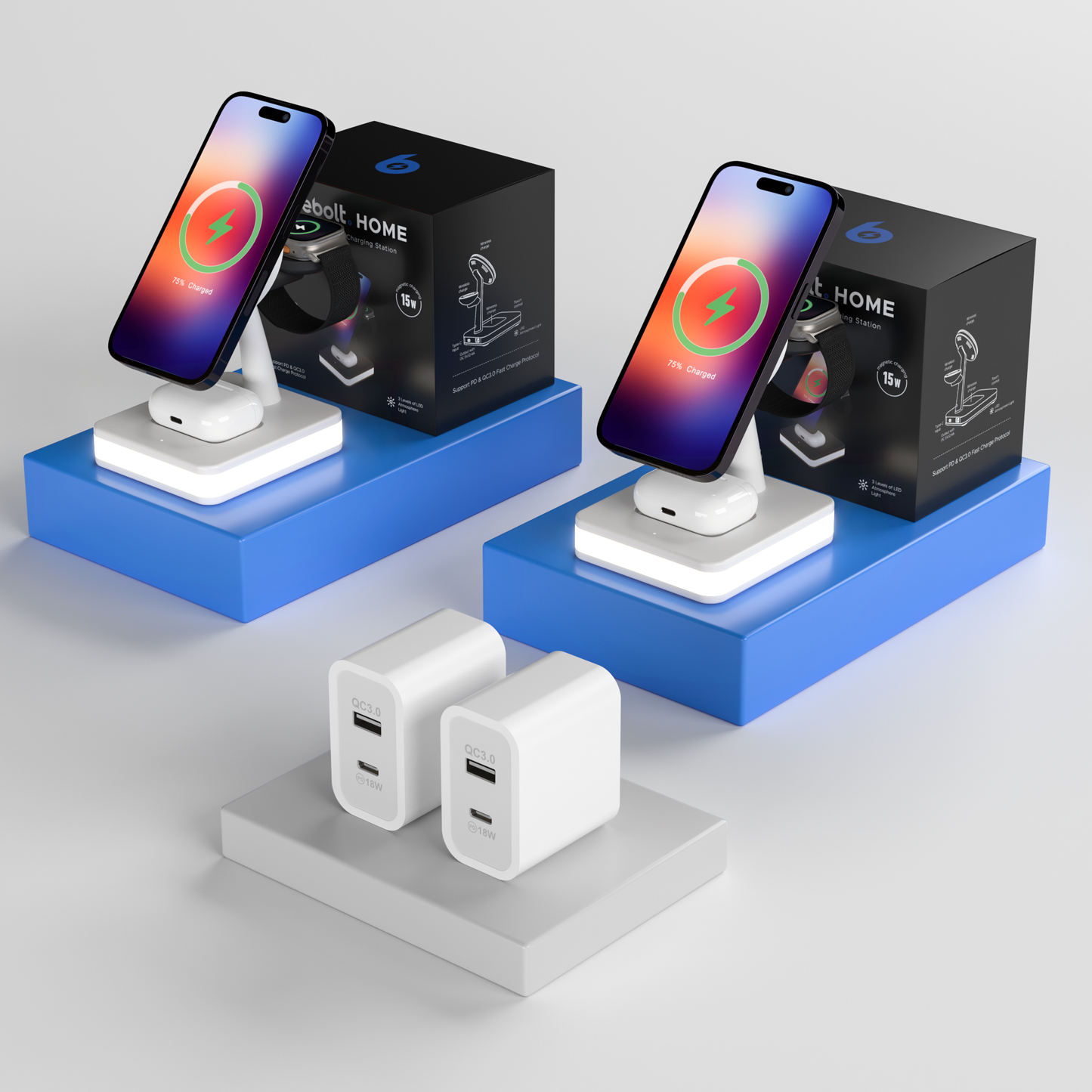 Ultra 4 in 1 MagSafe Kabellose Ladestation Doppelbundle