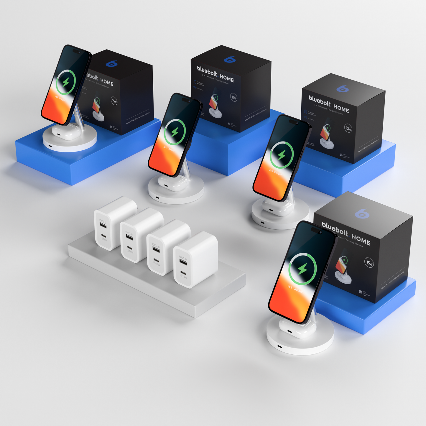 2 in 1 Kabellose Ladestation Familienbundle