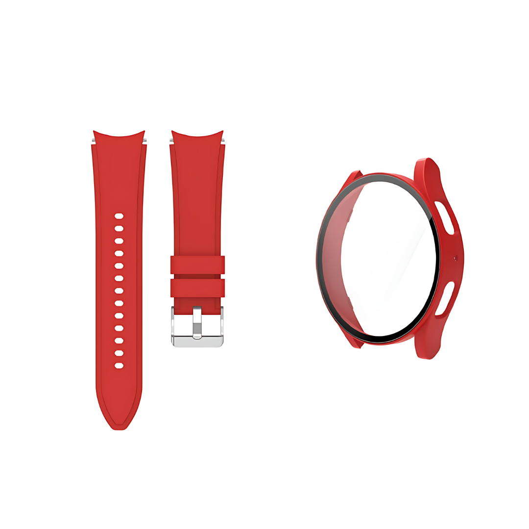 Samsung Galaxy Watch Silikon Sport Armband, Gehärtetes Glas