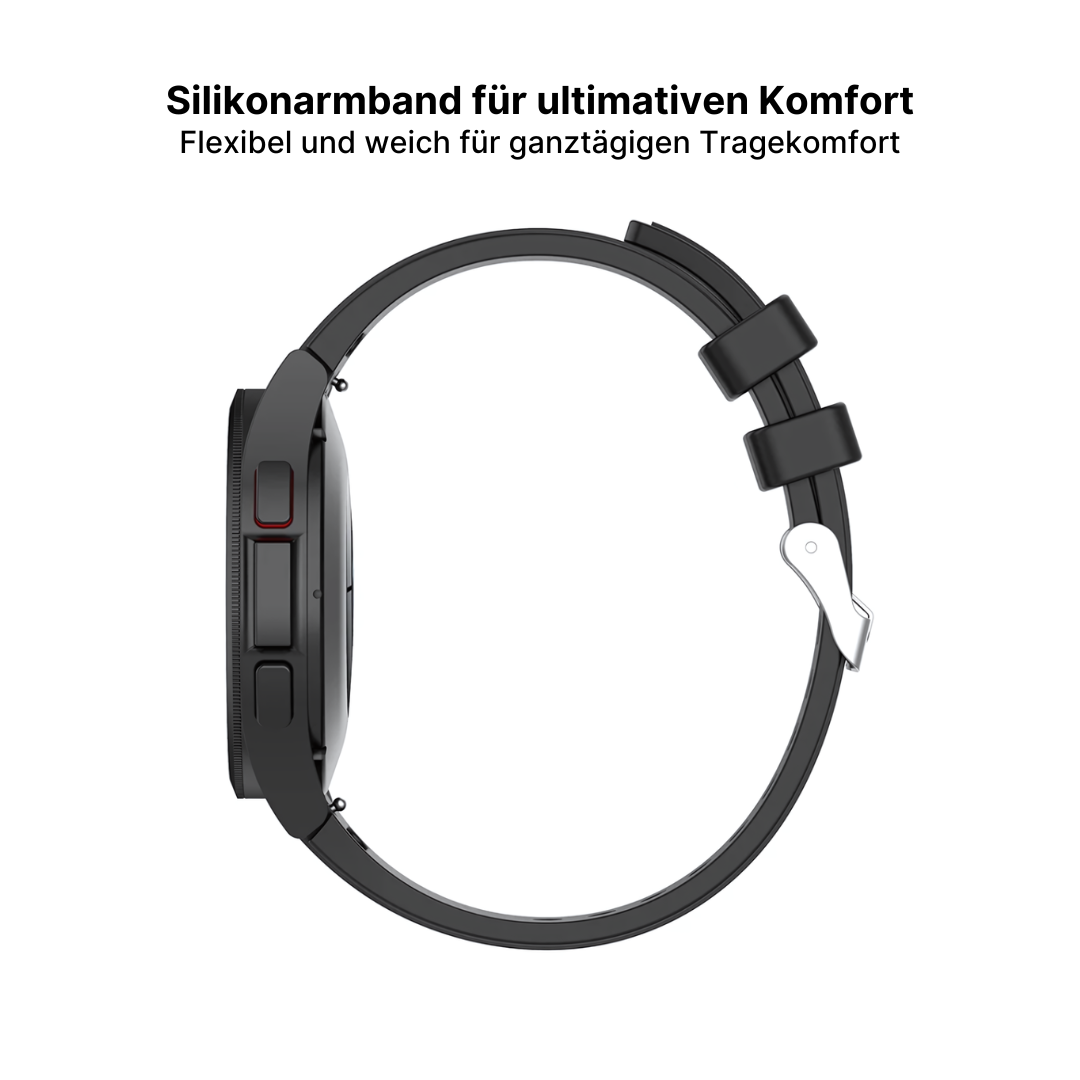 Samsung Galaxy Watch Silikon Sport Armband, Gehärtetes Glas