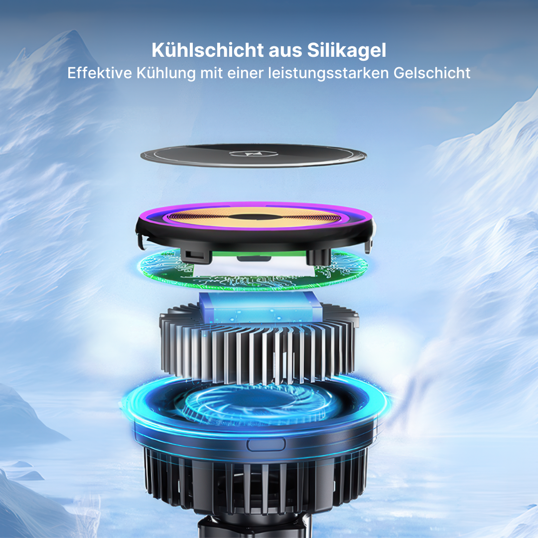 15W Schnellladegerät Magnetischer Kfz-Ladegerät mit Kühlung