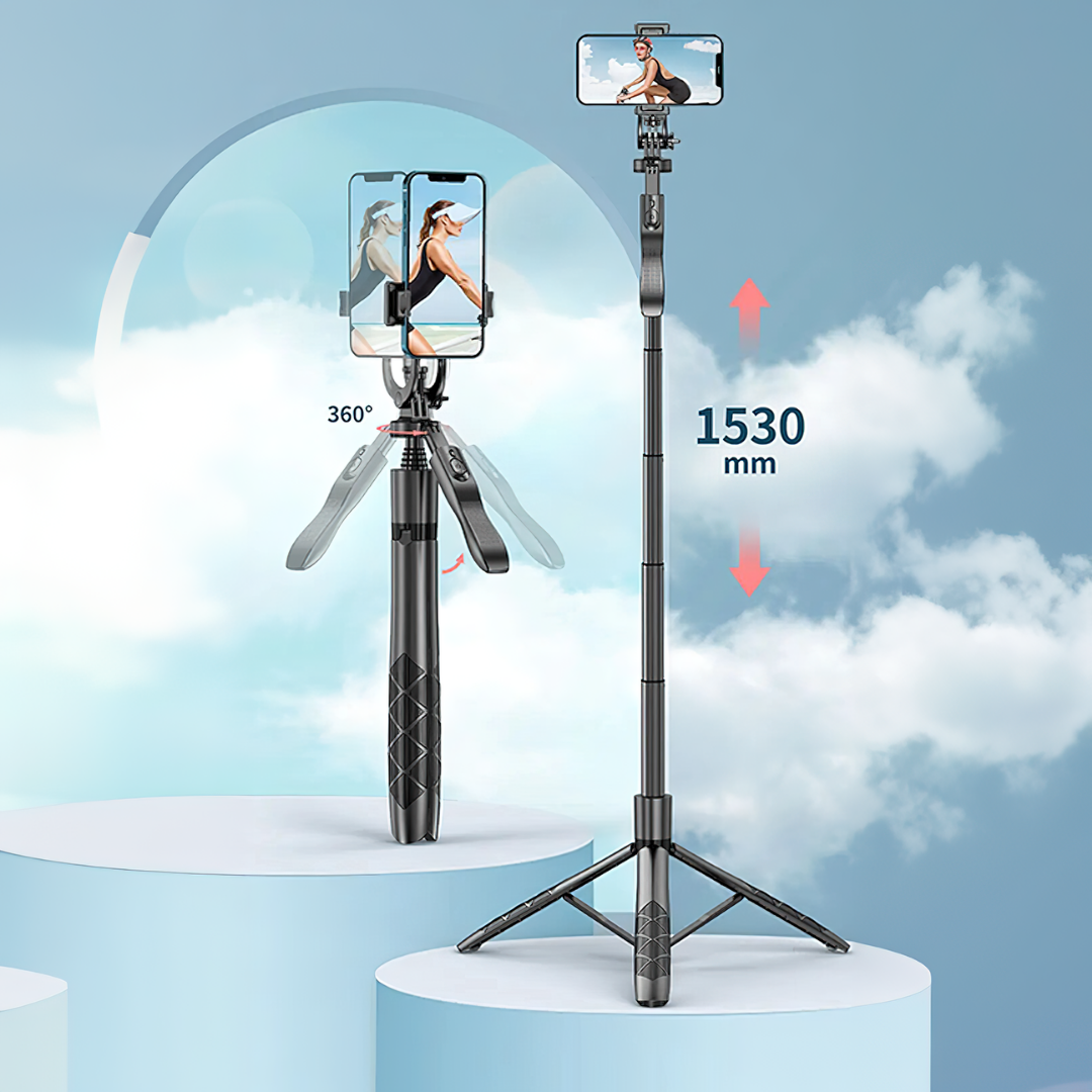 360° Panoramischer Handstativ-Selfie-Stick mit Fernbedienung für Mobiltelefone
