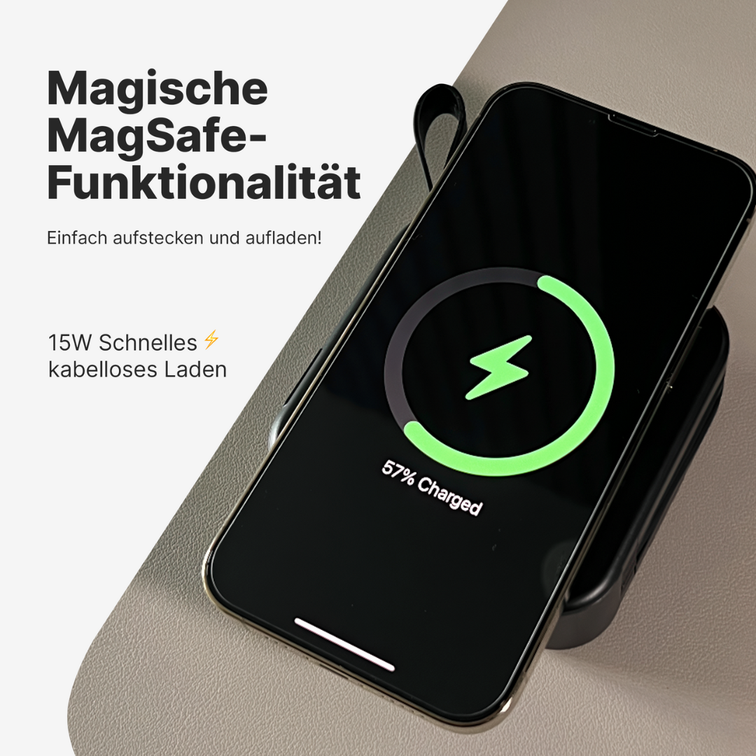 TravelBank 5-in-1-Wandladegerät mit kabelloser Ladematte und Powerbank