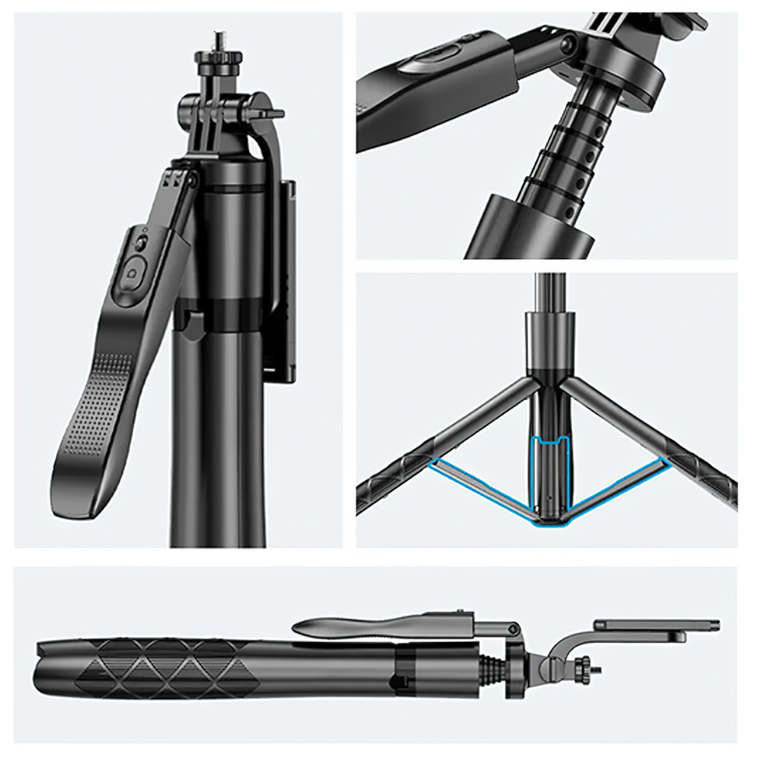 360° Panoramischer Handstativ-Selfie-Stick mit Fernbedienung für Mobiltelefone