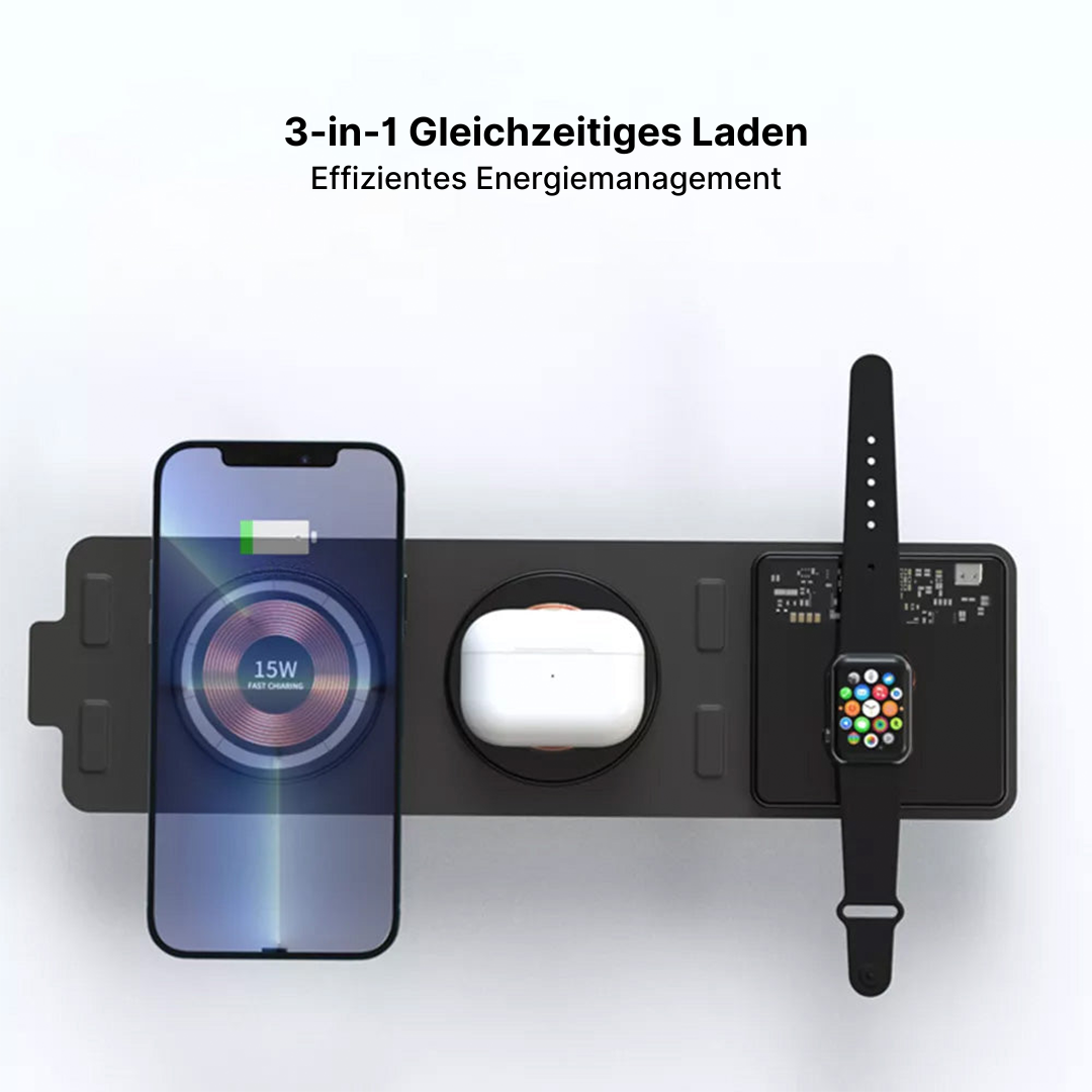 3-in-1 Kabelloses Ladegerät für Reisen