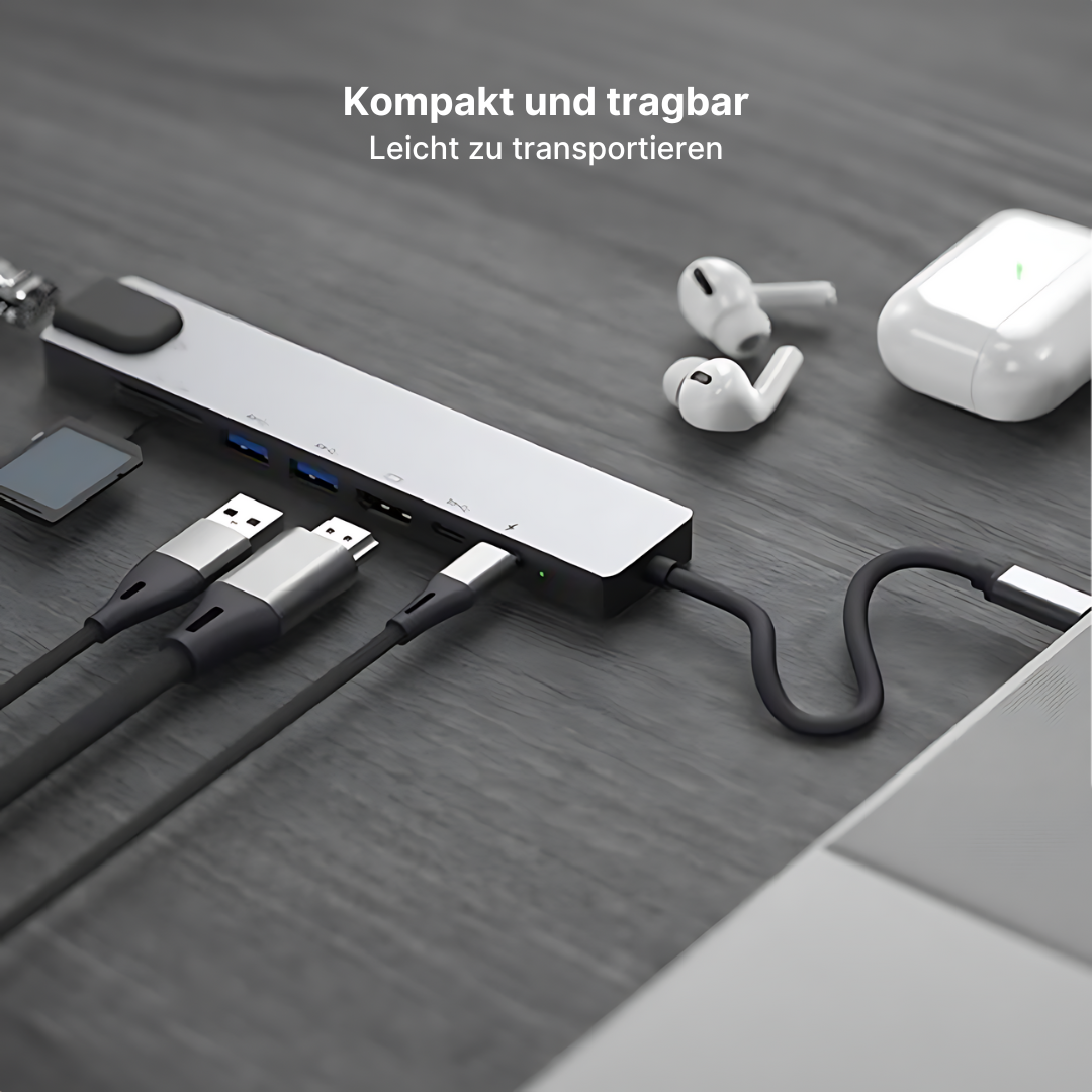 UltraLink C-Hub - 8-in-1 USB C, Ethernet, HDMI, SD-Leser