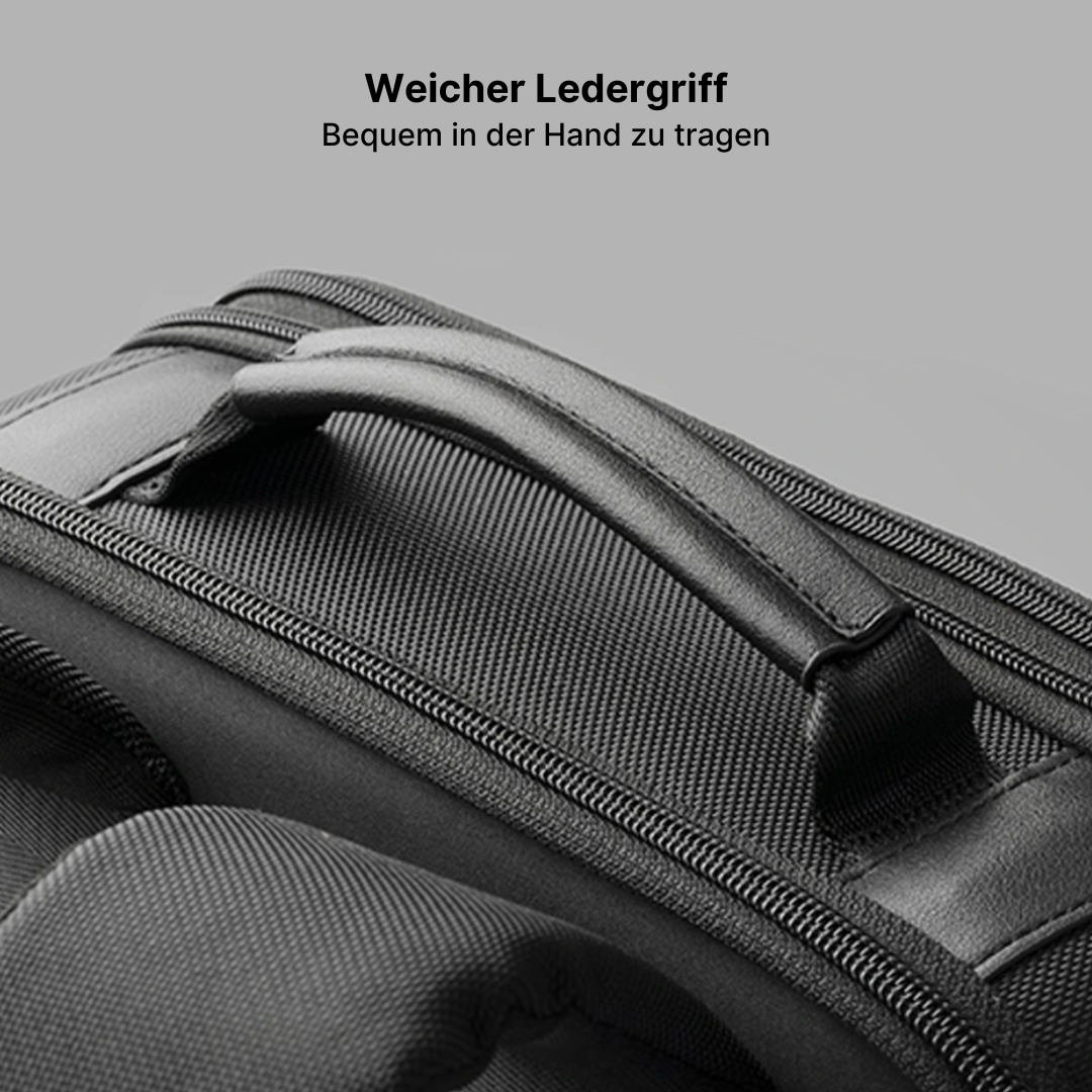 Anti-Diebstahl-Leder-Laptop-Rucksack mit USB-Ladefunktion