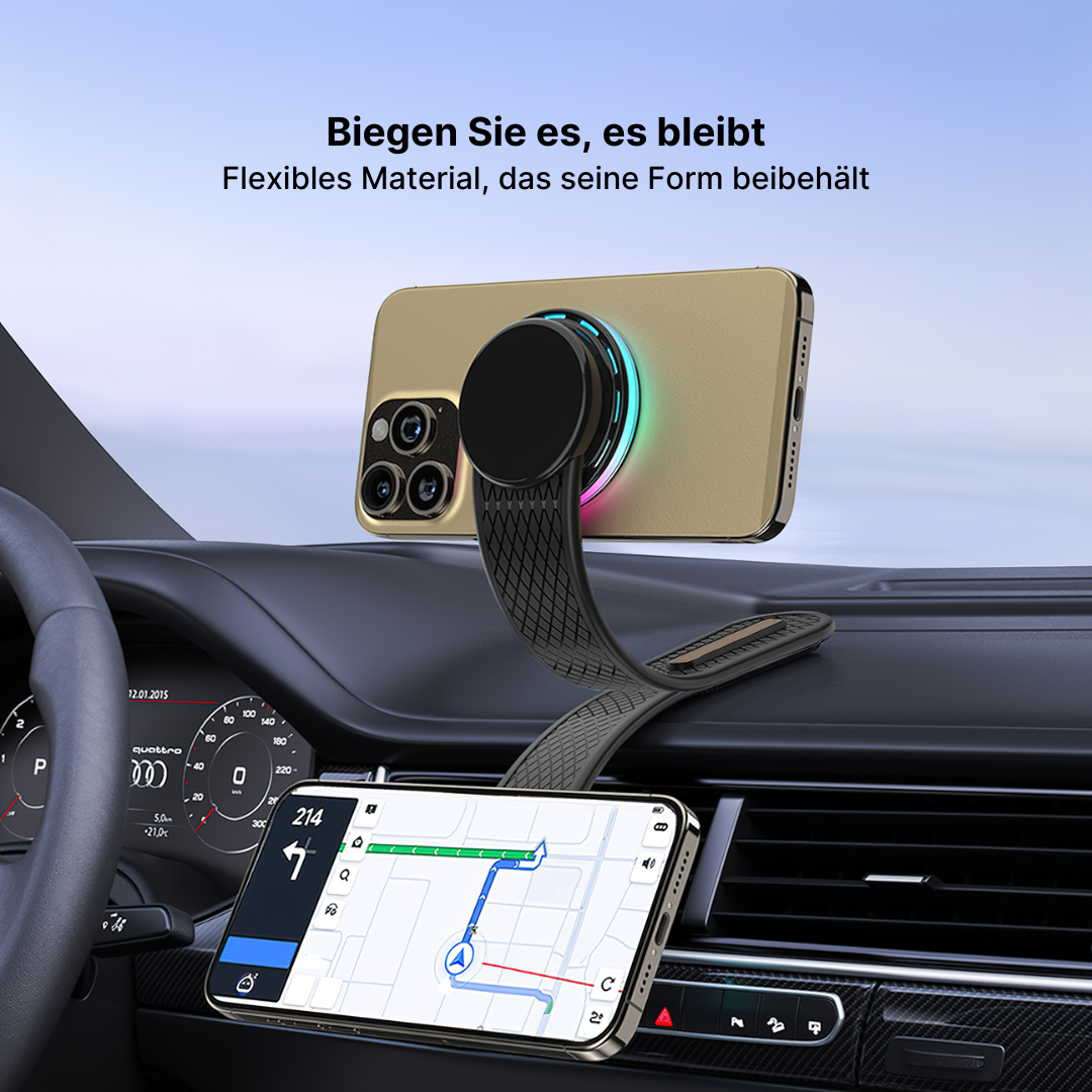 RGB-Autoladegerät Biegsamer Magnetischer Kabelloser Handy-Ladegerät