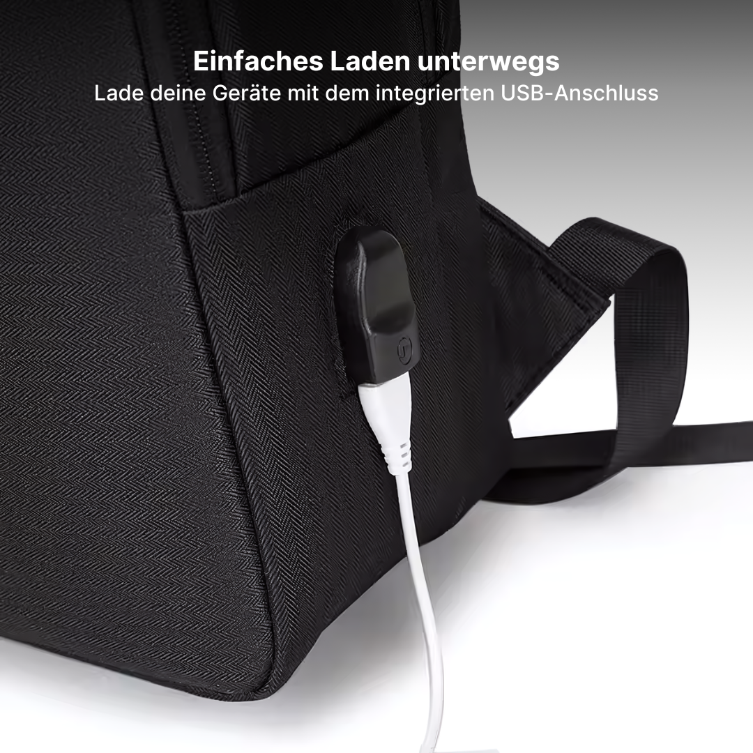Nylon Business-Rucksack mit integriertem USB-Anschluss