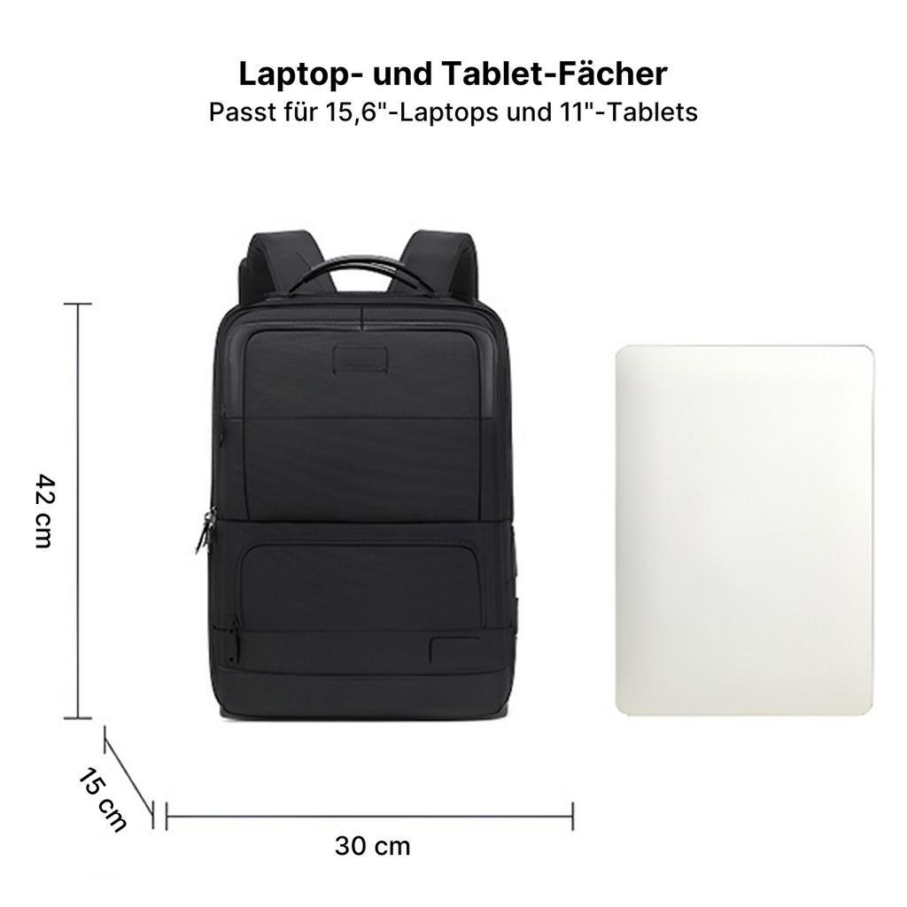 Anti-Diebstahl-Leder-Laptop-Rucksack mit USB-Ladefunktion