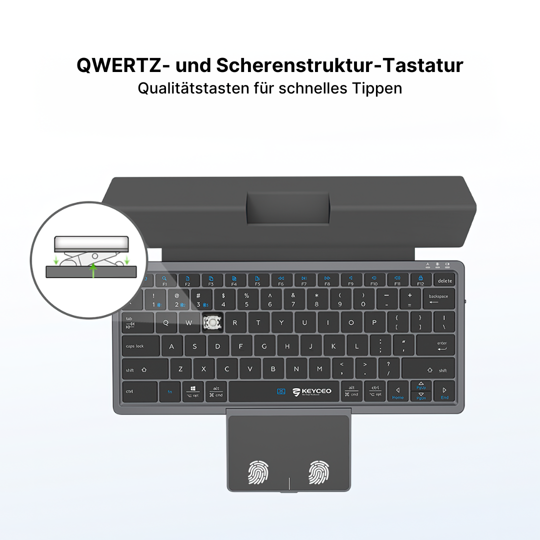 Kabellose tragbare Tastatur für Tablets und Smartphones