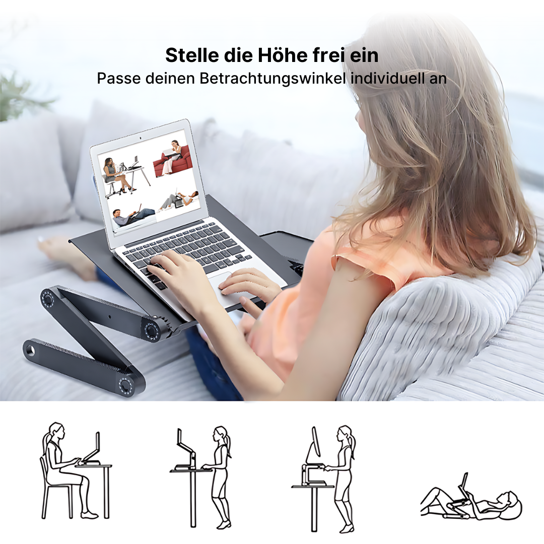 Aluminium-Laptopständer mit verstellbarem Regal