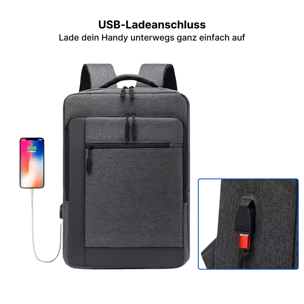 Urbaner Laptop-Rucksack mit praktischem USB-Ladeanschluss