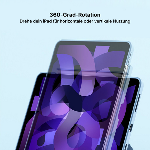 Acryl-Hartschale für iPad mit 360 Grad Rotation und Stifthalter