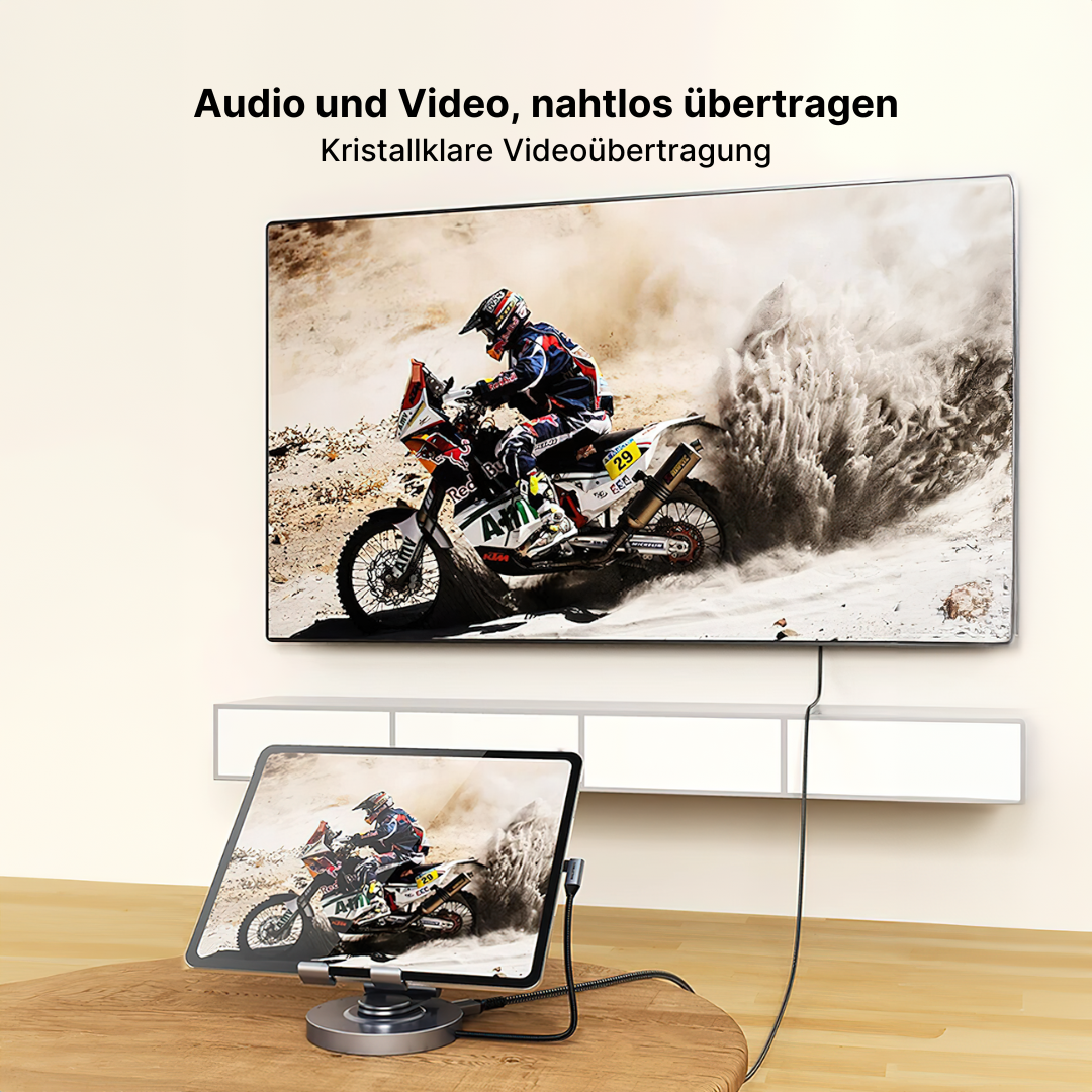 Aluminium 8-in-1 USB-C-Hub mit faltbarem 360° drehbarem Ständer und 4K HDMI