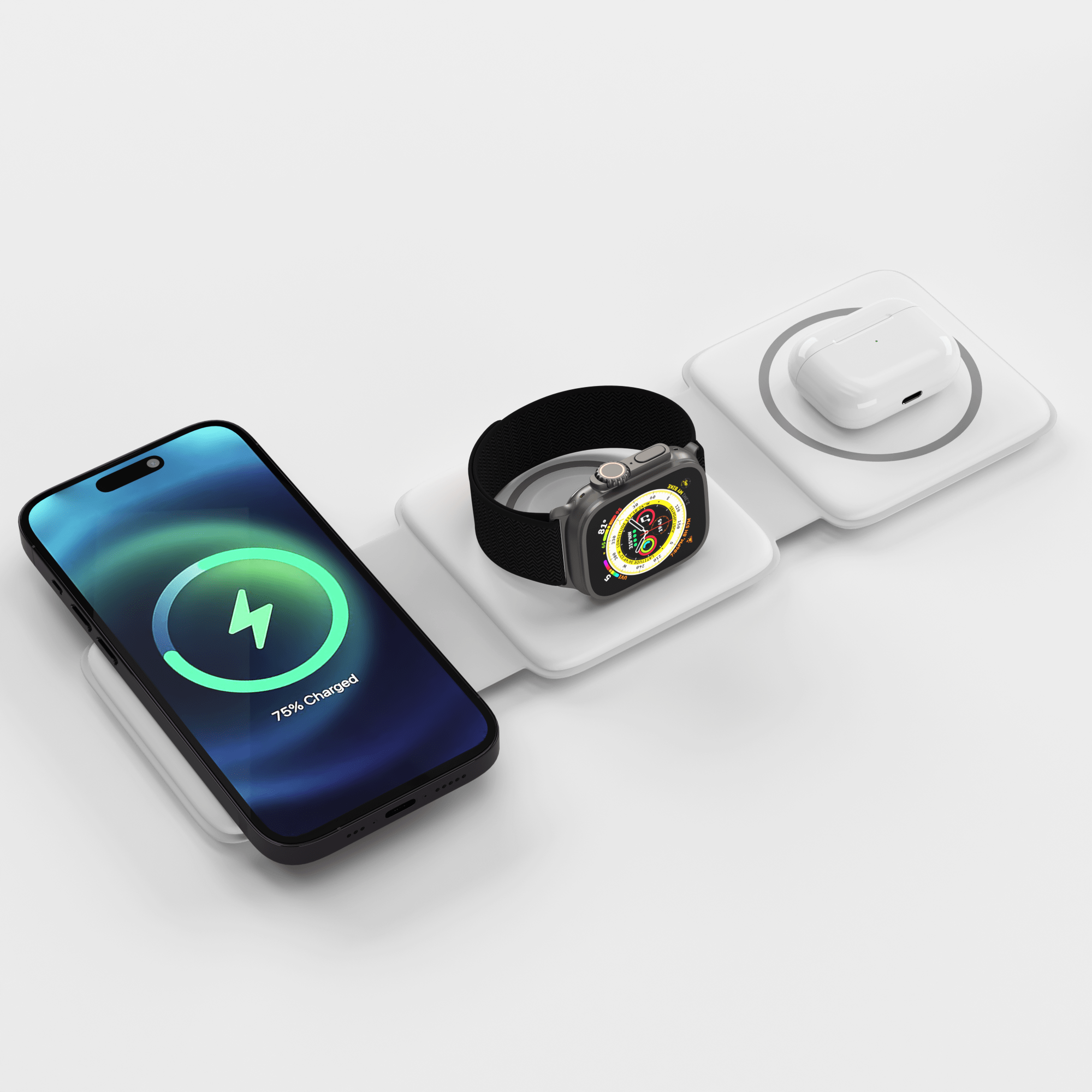 Faltbare 3 in 1 Kabellose Ladestation