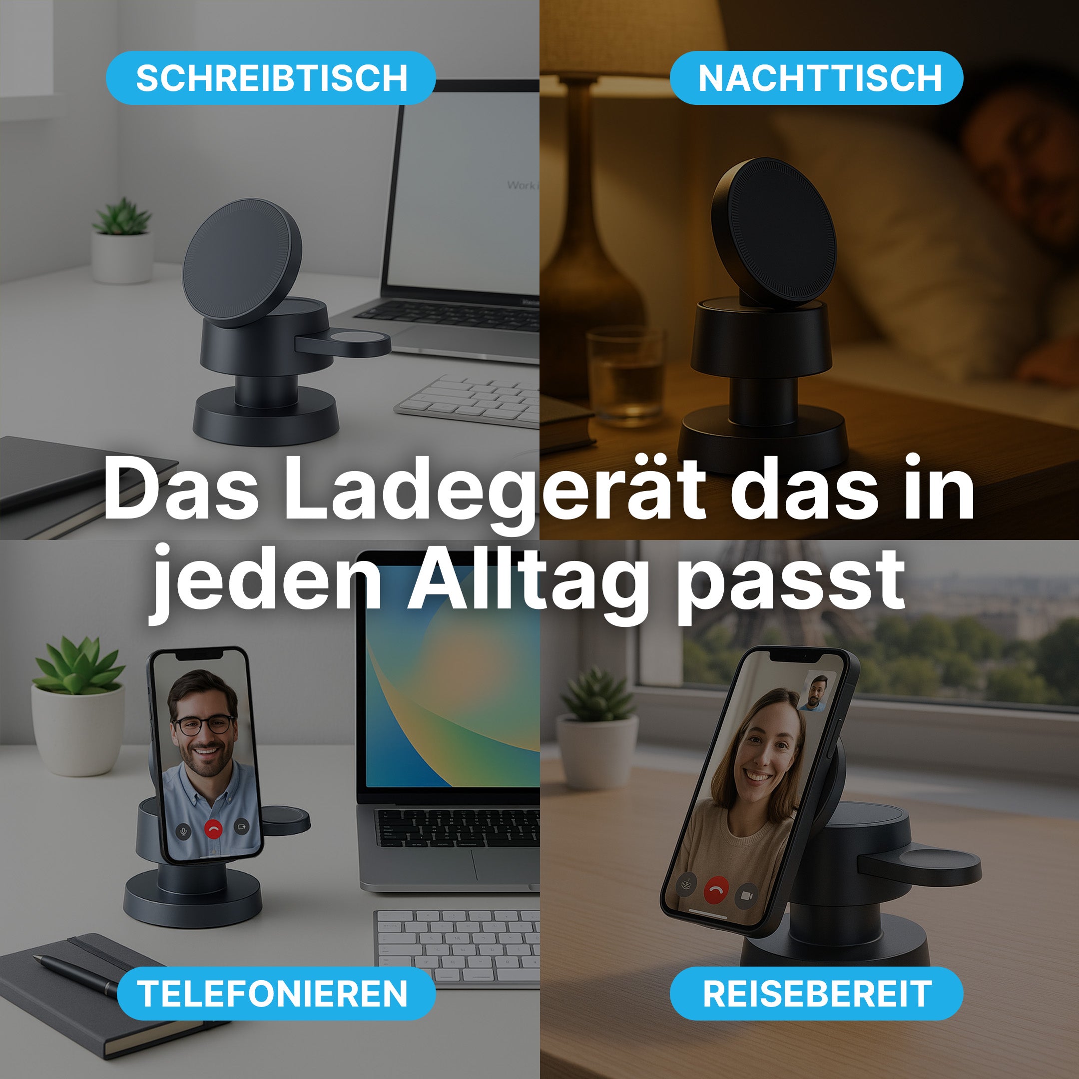 3 in 1 MagSafe-Ladestation mit LED-Licht