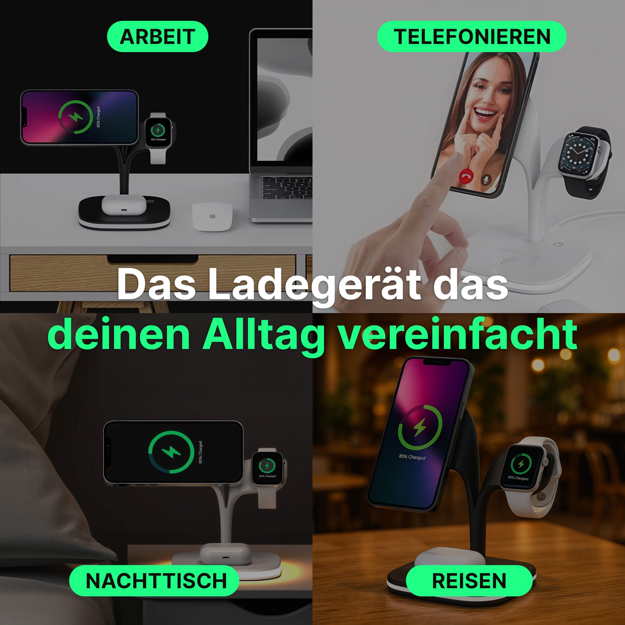 5-in-1 Magnetische Wireless-Ladestation für iPhone, Apple Watch und AirPods