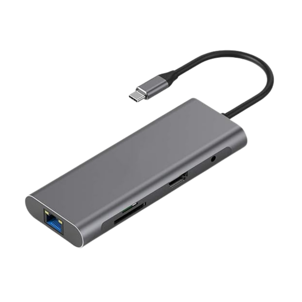 Aluminium 9-in-1 USB-C Hub mit 4K HDMI, PD-Schnellladefunktion & Ethernet