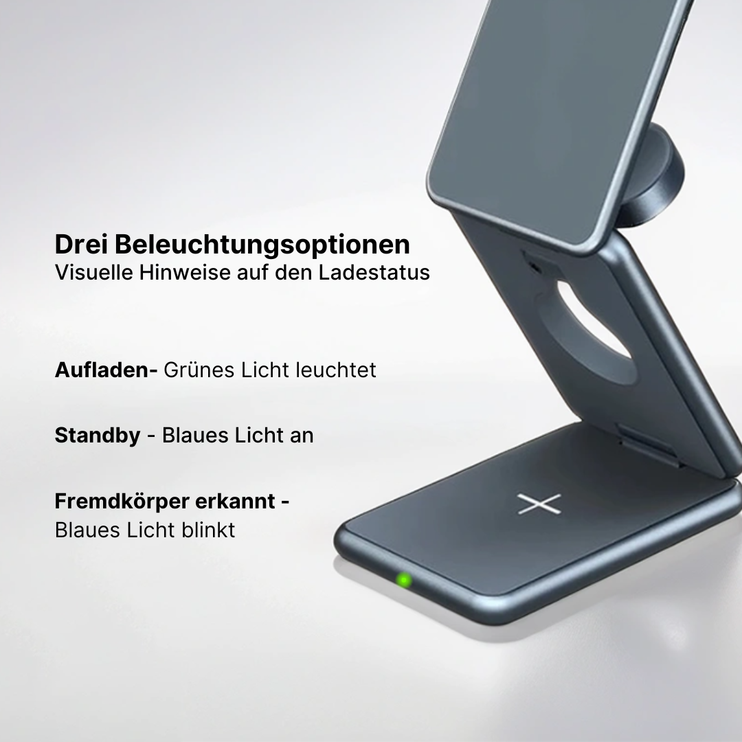 MagFold Pro 3-in-1 Aluminium Kabellose Ladestation