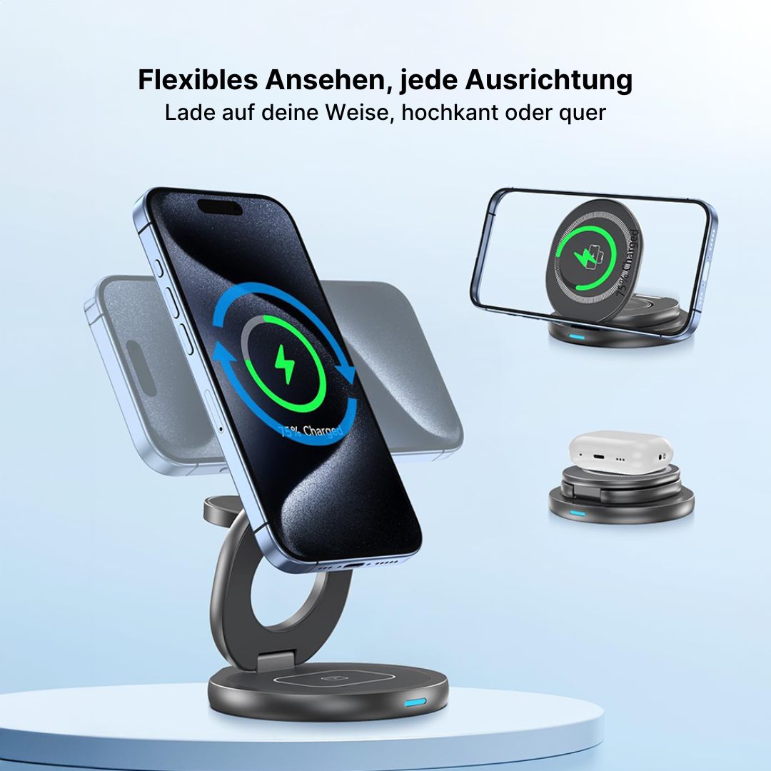 FlexCharge 3-in-1 Magnetisches Kabelloses Ladegerät