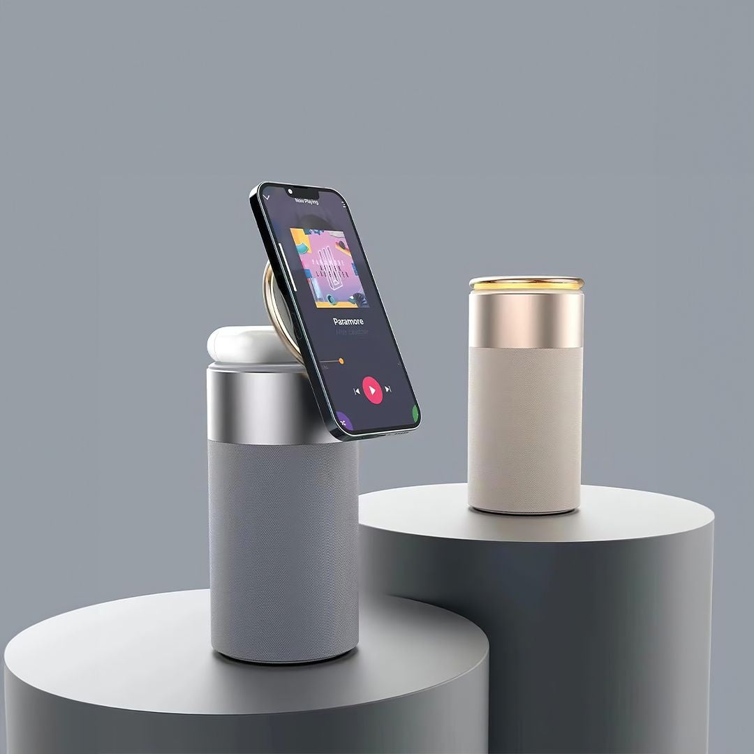 3-in-1 Kabelloses Ladegerät, Bluetooth-Lautsprecher & Nachtlicht