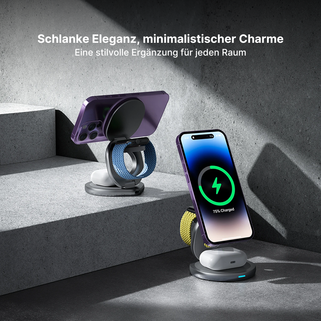 FlexCharge 3-in-1 Magnetisches Kabelloses Ladegerät