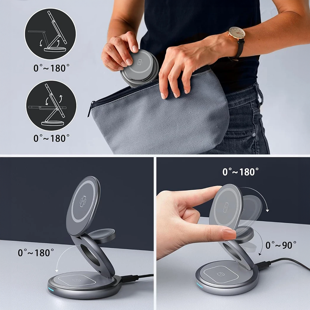 FlexCharge 3-in-1 Magnetisches Kabelloses Ladegerät