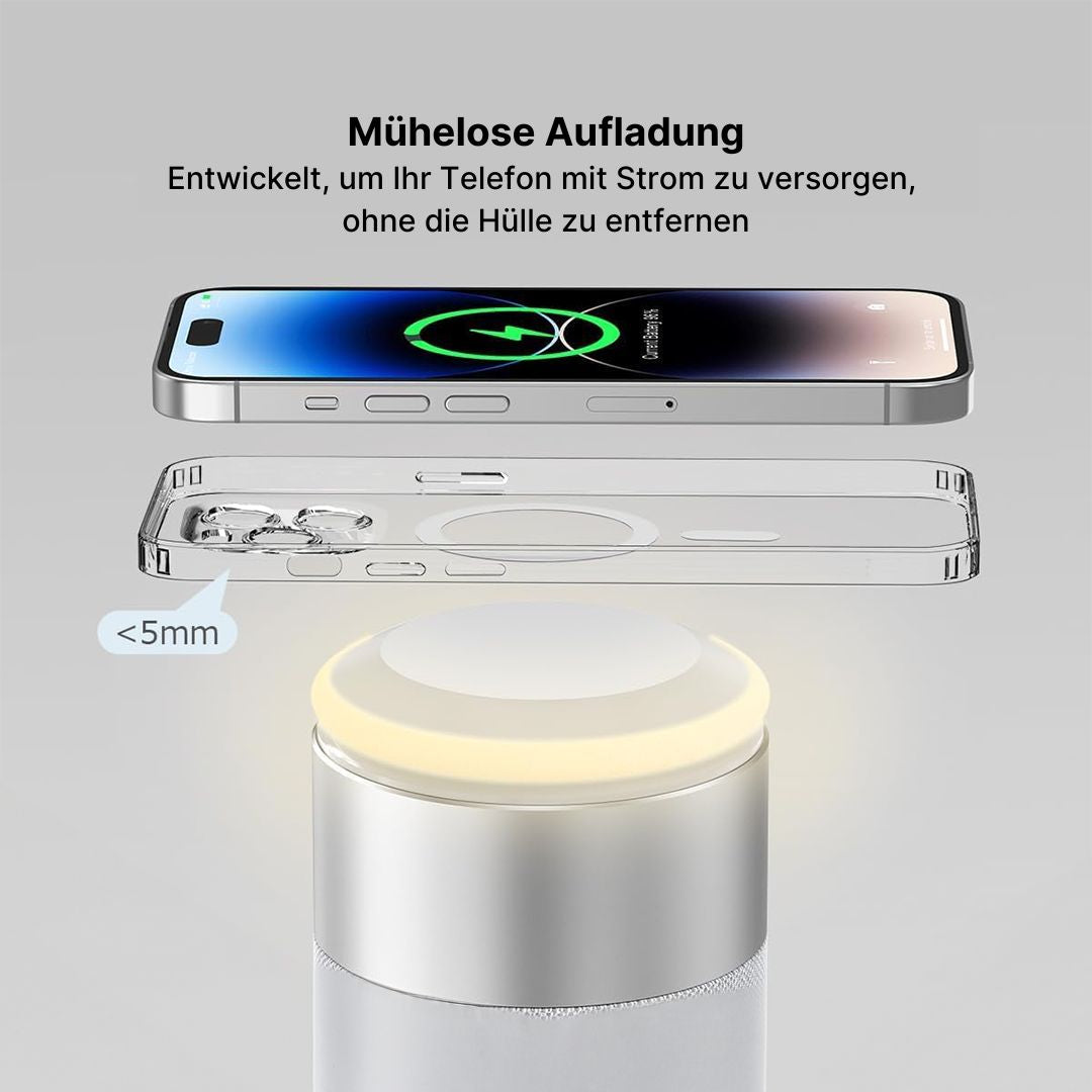 3-in-1 Kabelloses Ladegerät, Bluetooth-Lautsprecher & Nachtlicht