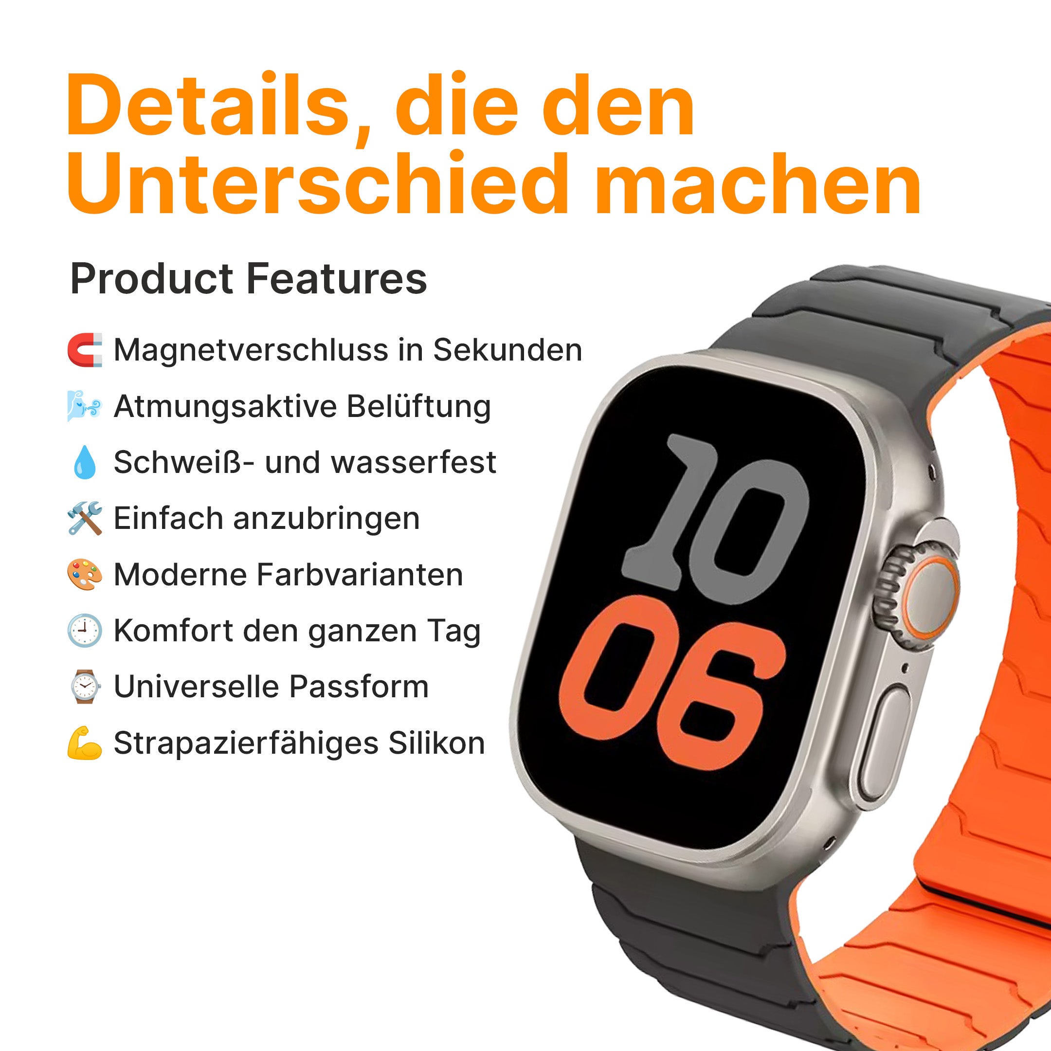 Magnetisches Silikonarmband für die Apple Watch