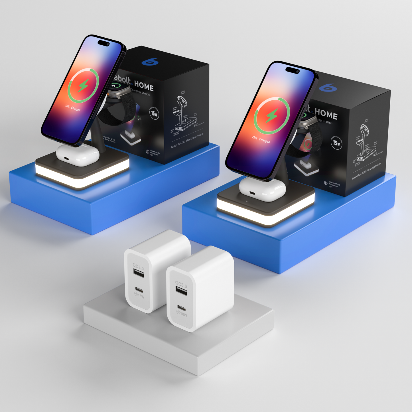 Ultra 4 in 1 MagSafe Kabellose Ladestation Doppelbundle