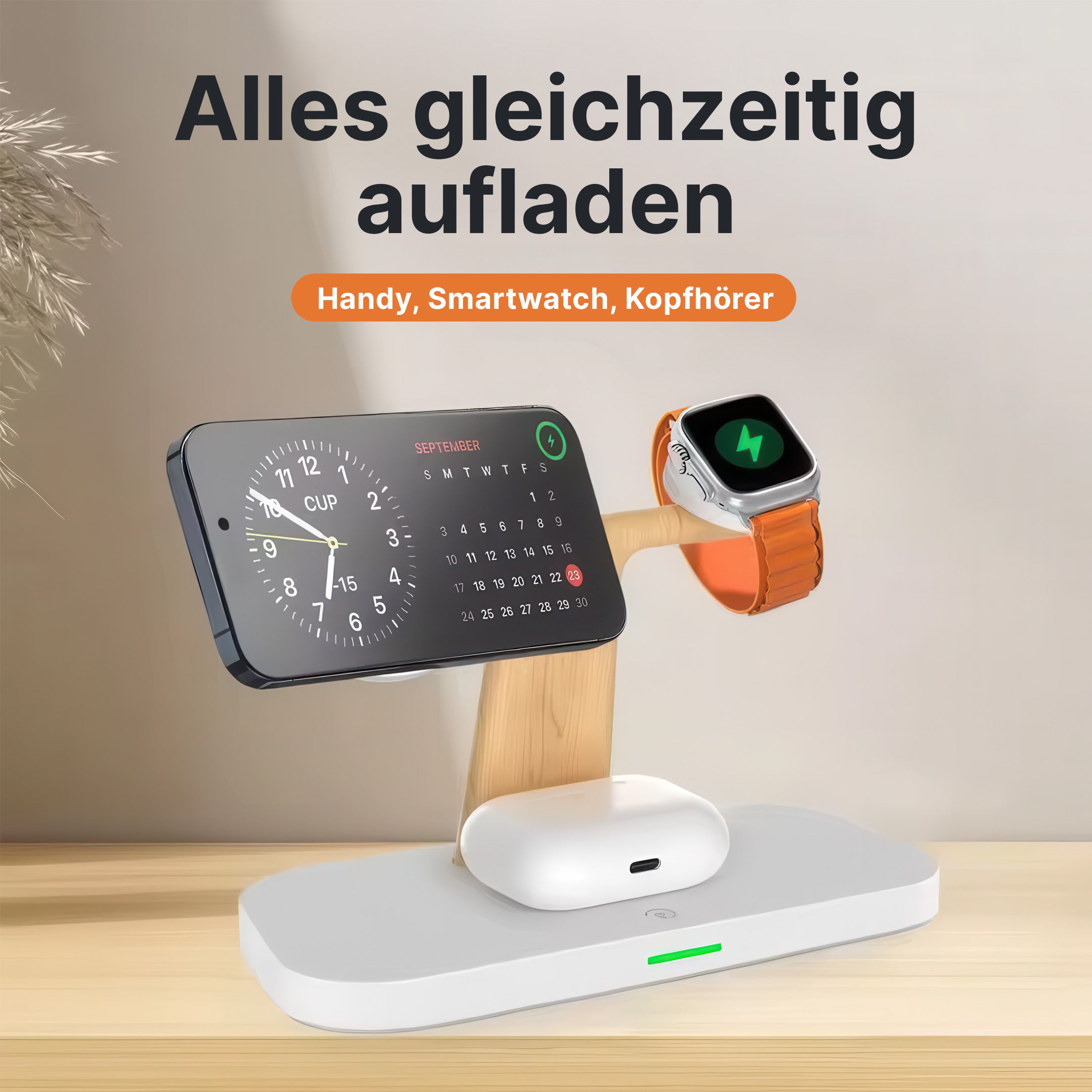 3-in-1 MagSafe Wireless Charger mit Nachtlampe