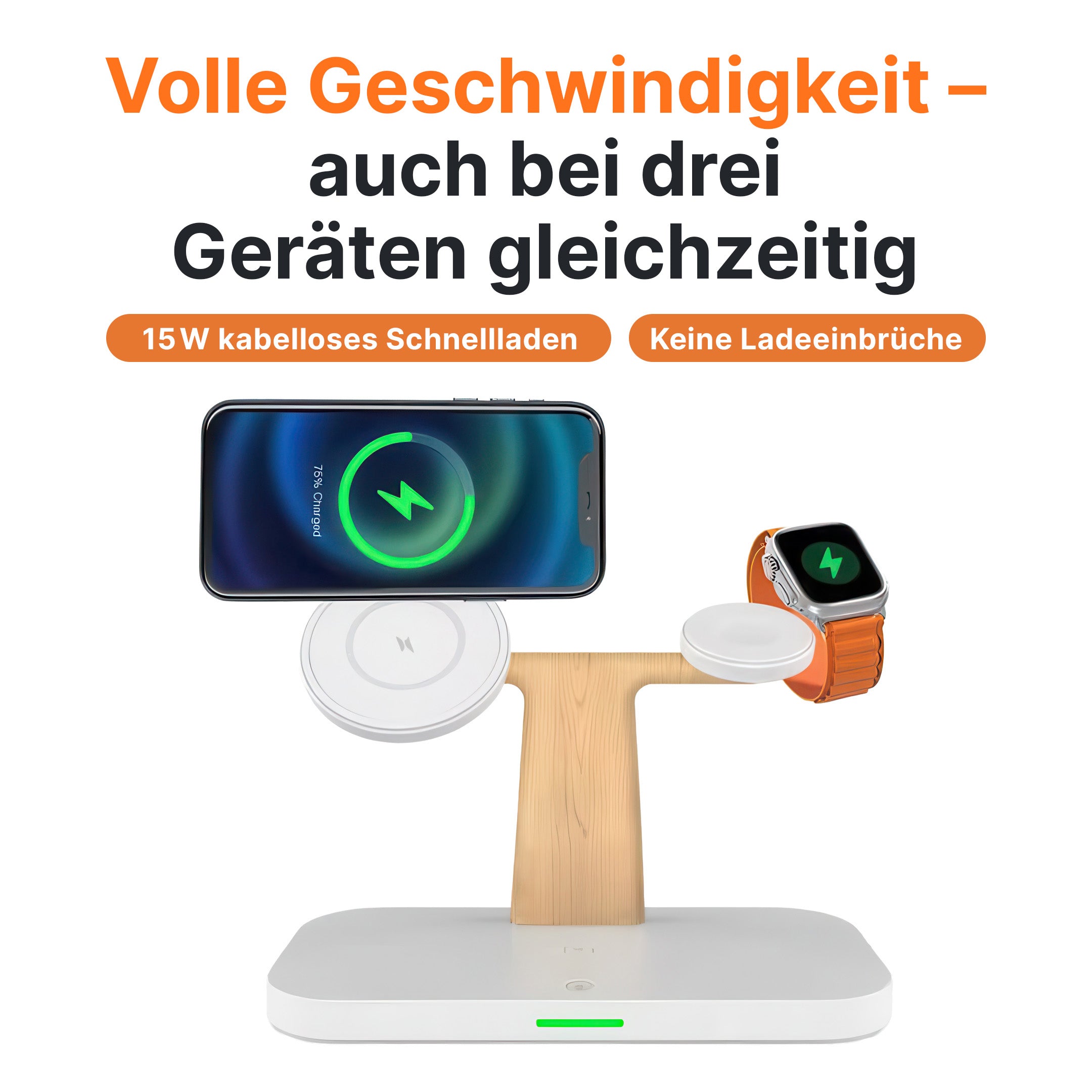 3-in-1 MagSafe Wireless Charger mit Nachtlampe
