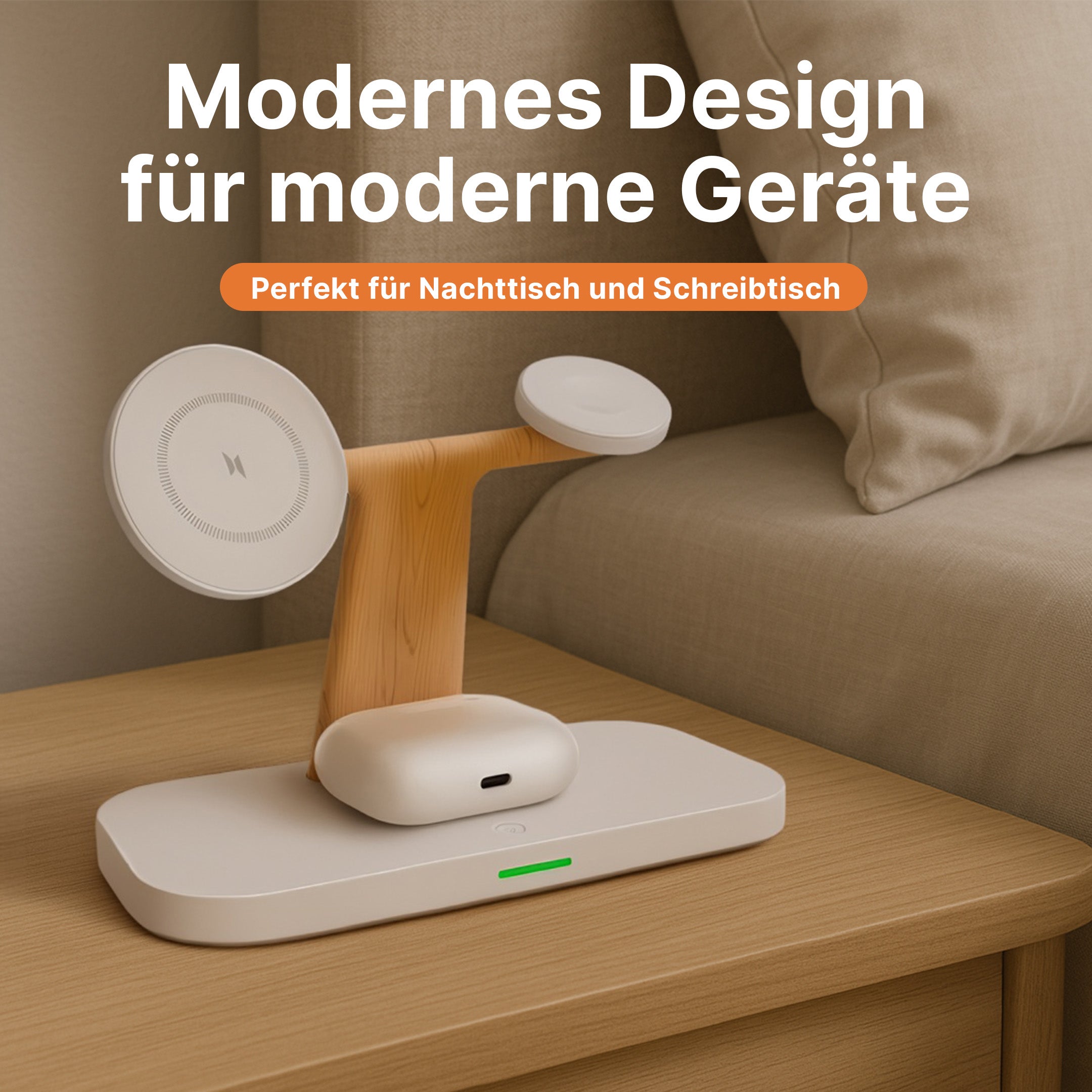 3-in-1 MagSafe Wireless Charger mit Nachtlampe