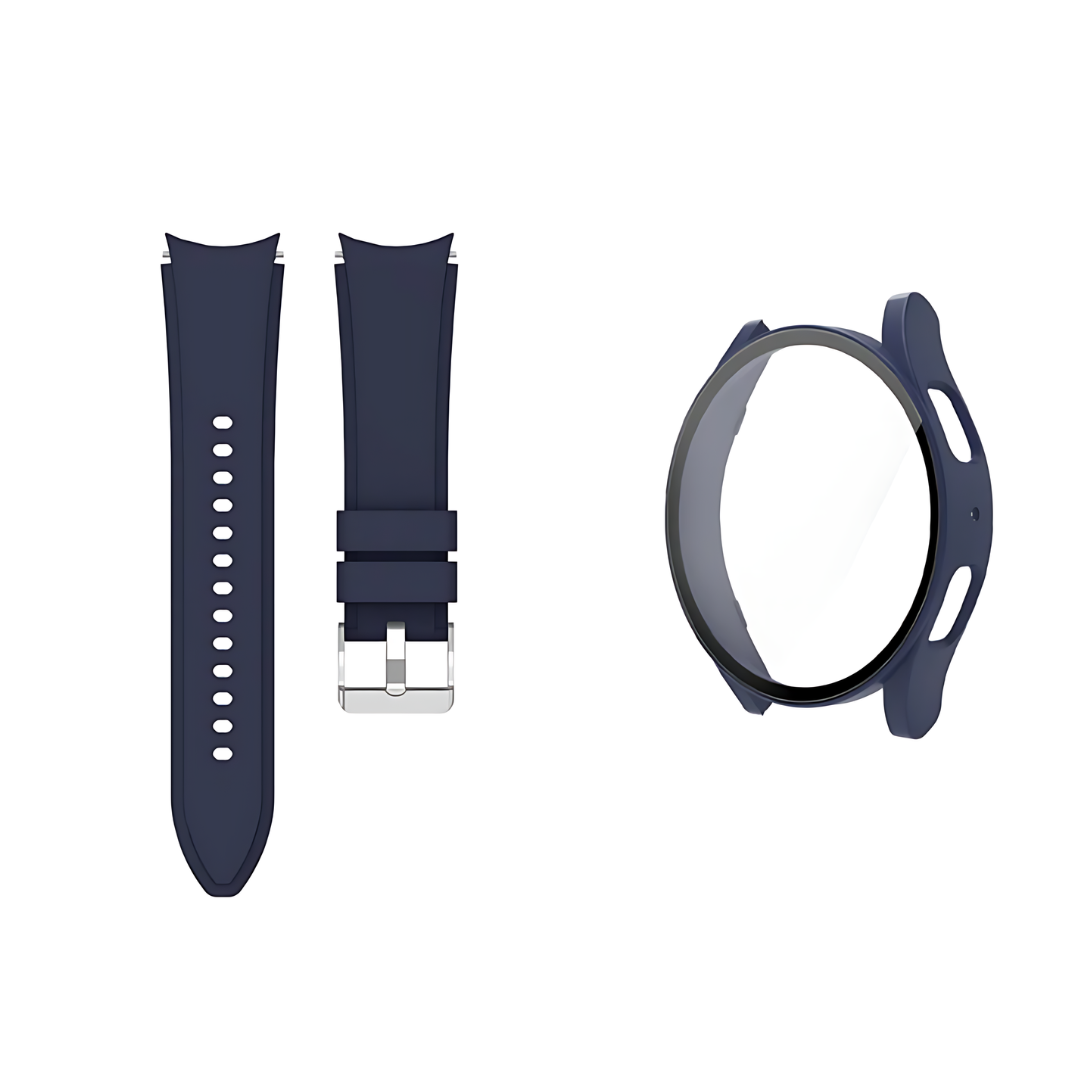 Samsung Galaxy Watch Silikon Sport Armband, Gehärtetes Glas