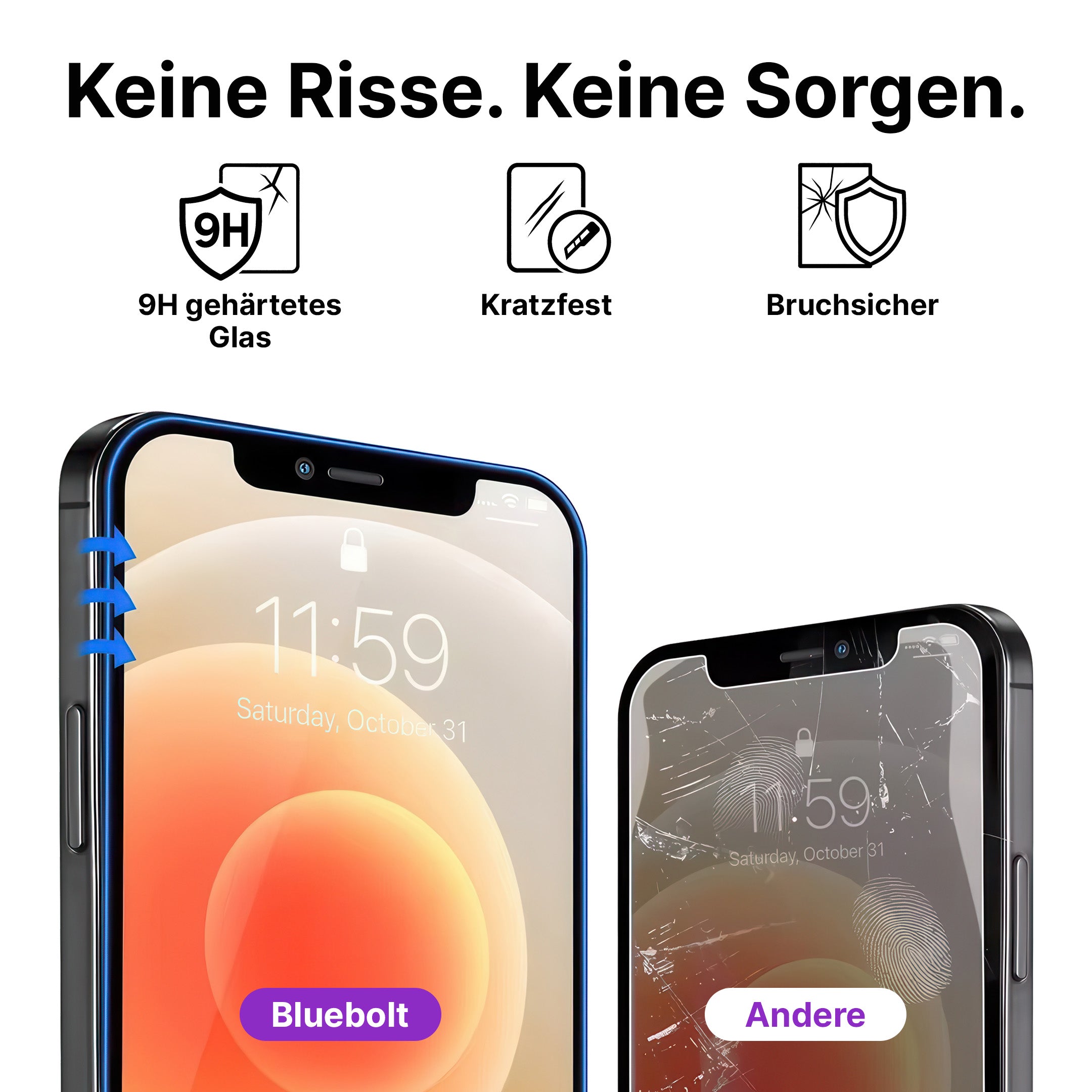 iPhone Sichtschutz-Glas-Displayschutz