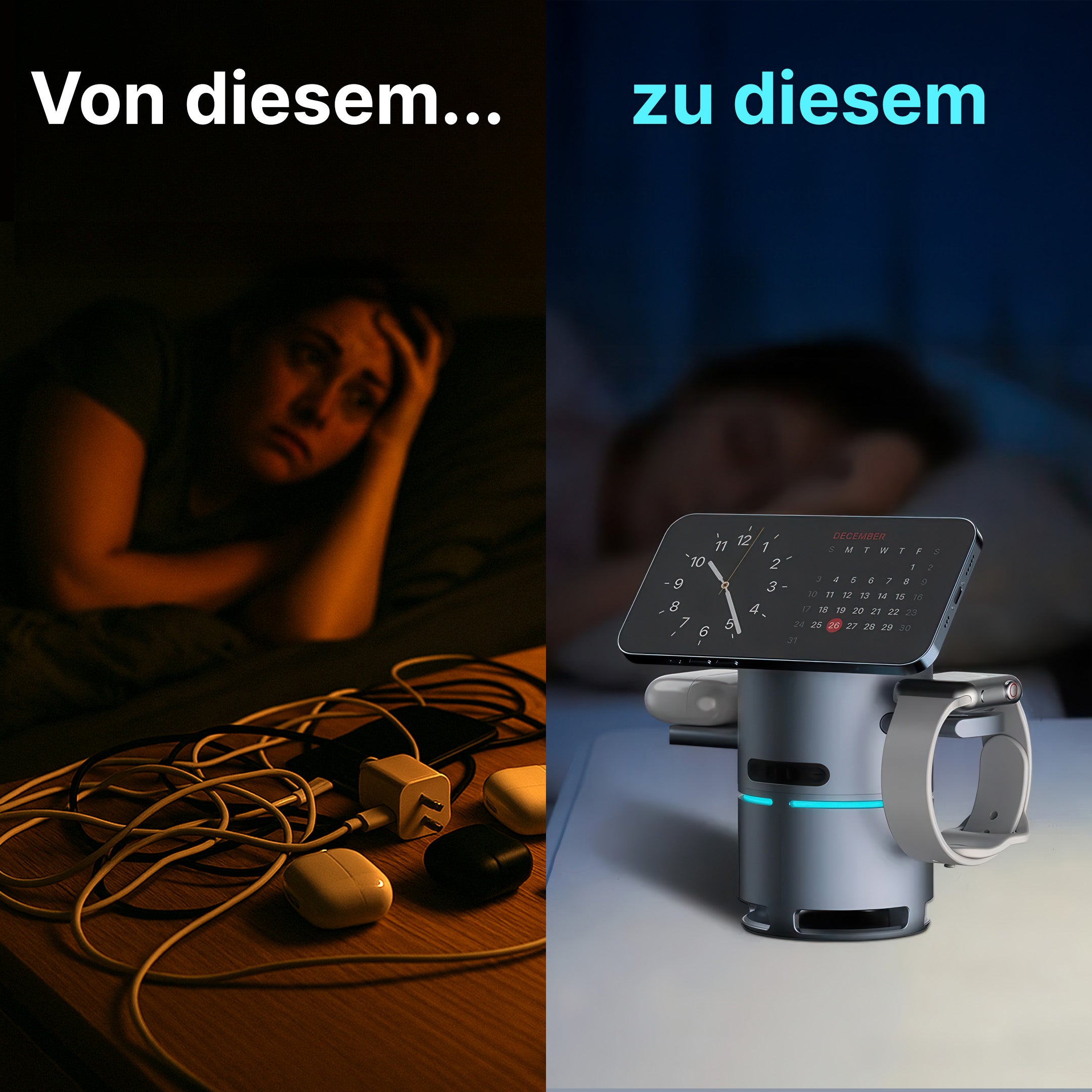 4-in-1 MagSafe Wireless Ladestation mit Bluetooth-Lautsprecher Qi2