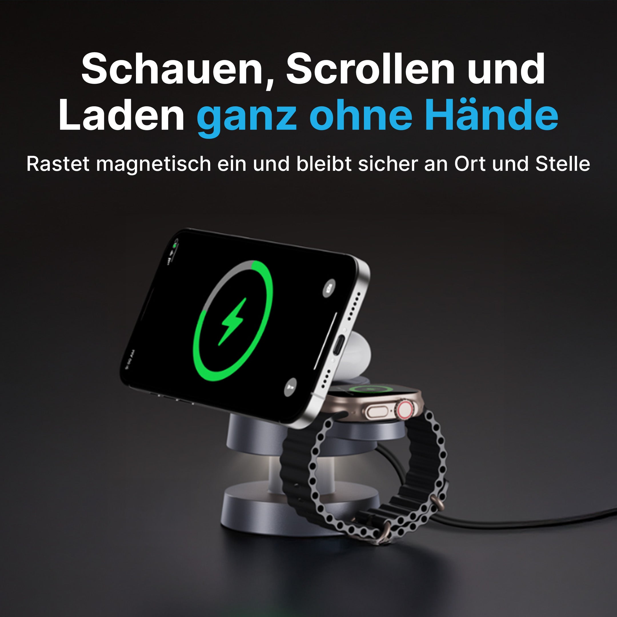 3 in 1 MagSafe-Ladestation mit LED-Licht