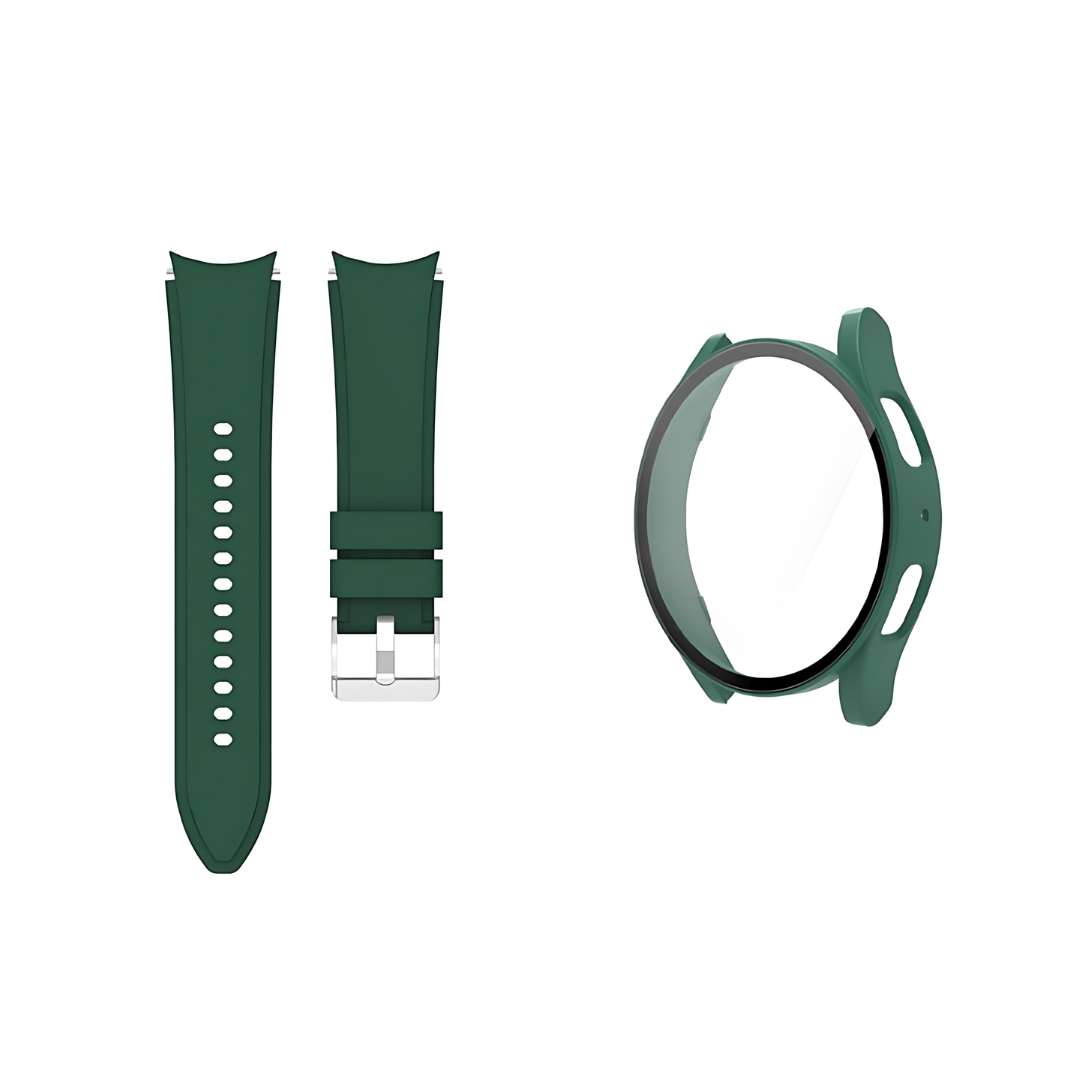 Samsung Galaxy Watch Silikon Sport Armband, Gehärtetes Glas