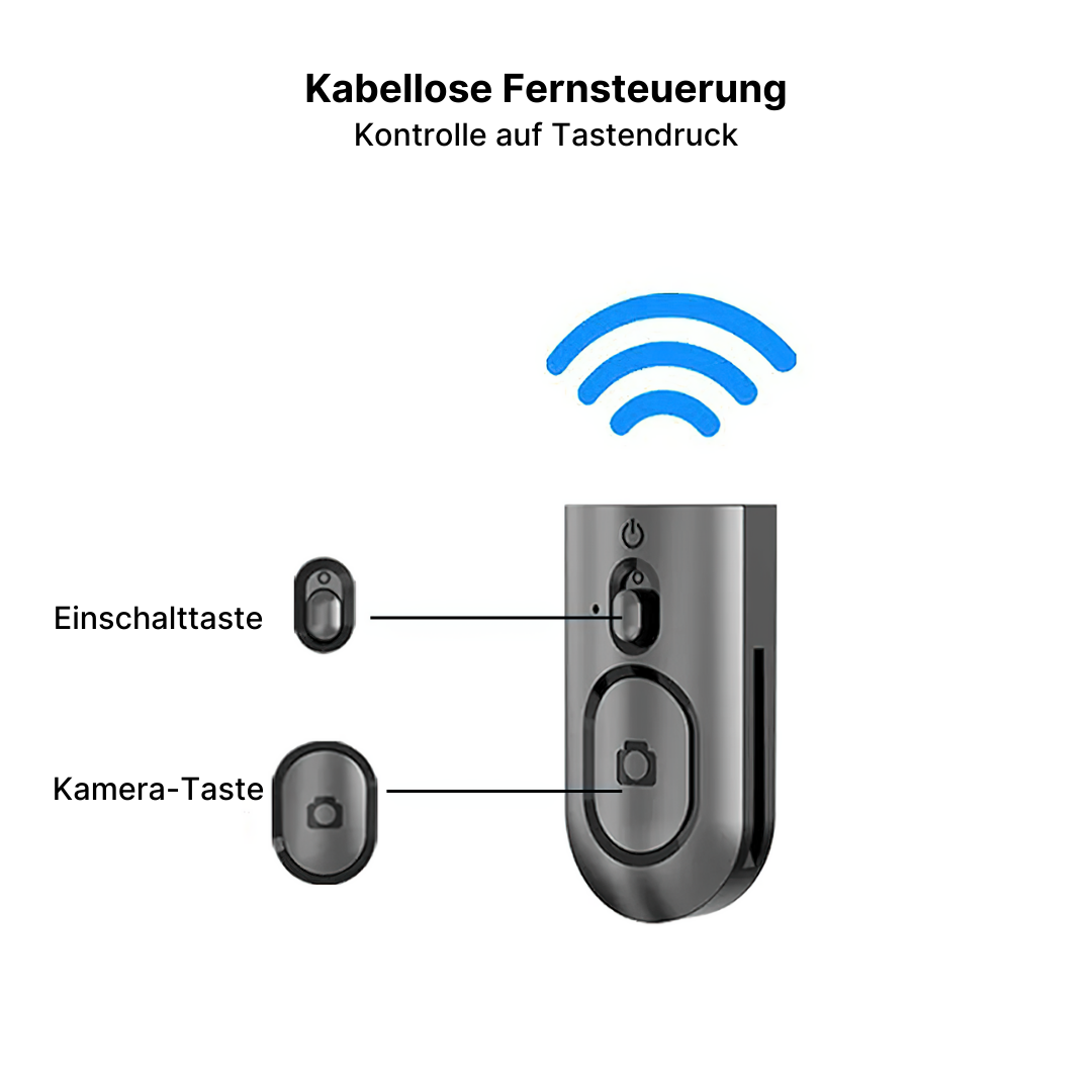 360° Panoramischer Handstativ-Selfie-Stick mit Fernbedienung für Mobiltelefone