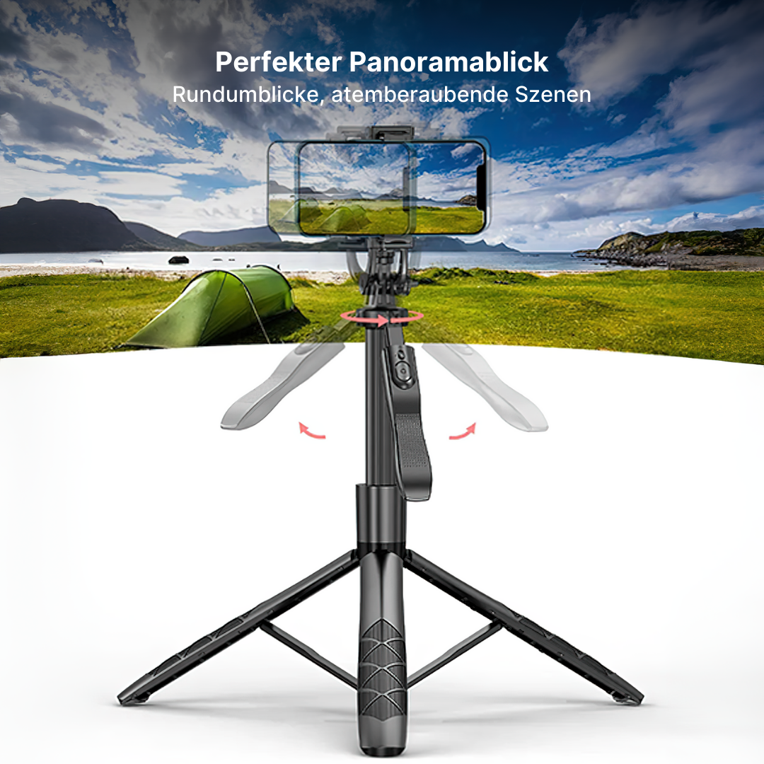 360° Panoramischer Handstativ-Selfie-Stick mit Fernbedienung für Mobiltelefone