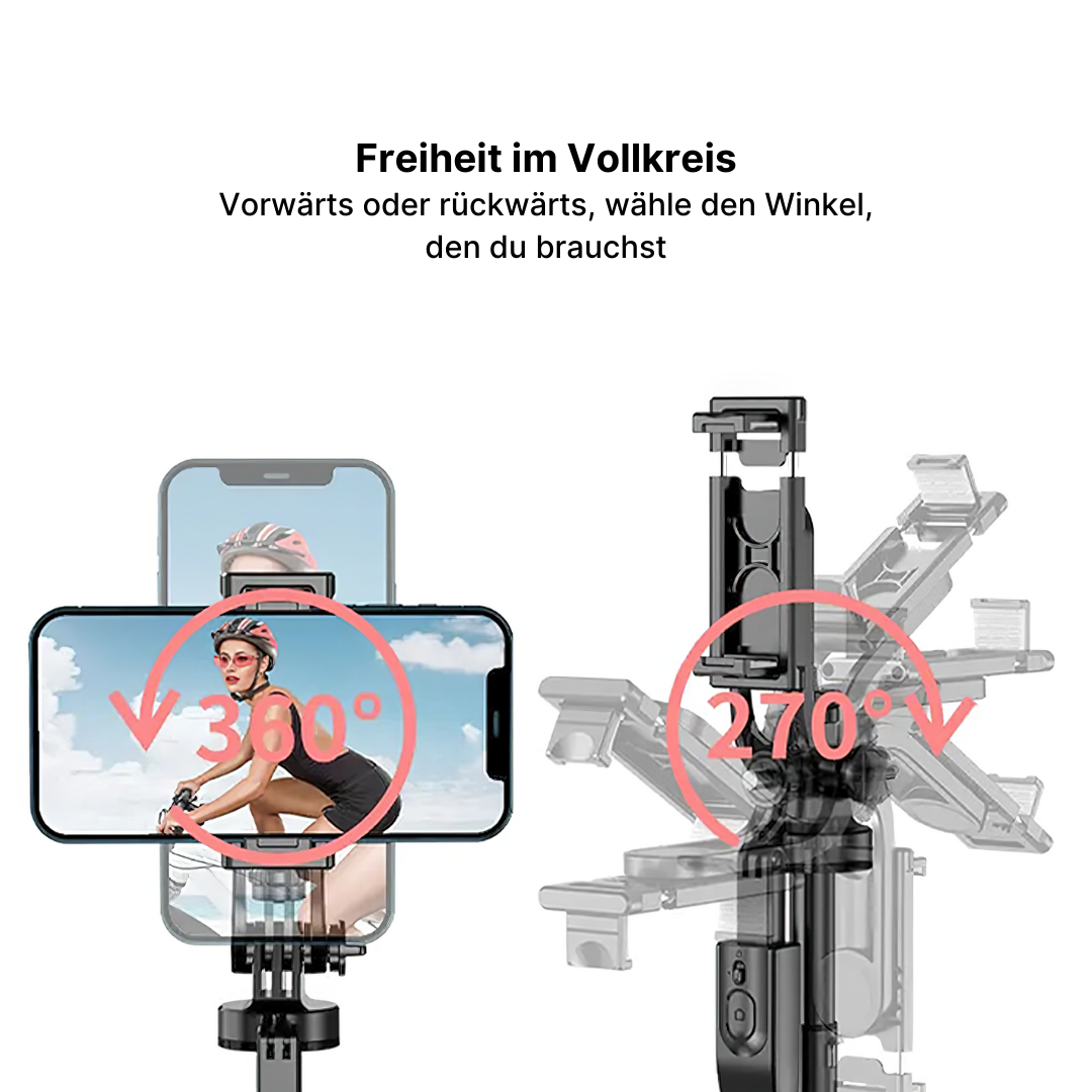 360° Panoramischer Handstativ-Selfie-Stick mit Fernbedienung für Mobiltelefone