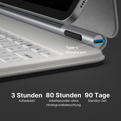Astro - Kabellose Tastaturhülle mit Touchpad für Samsung Tab 12,4