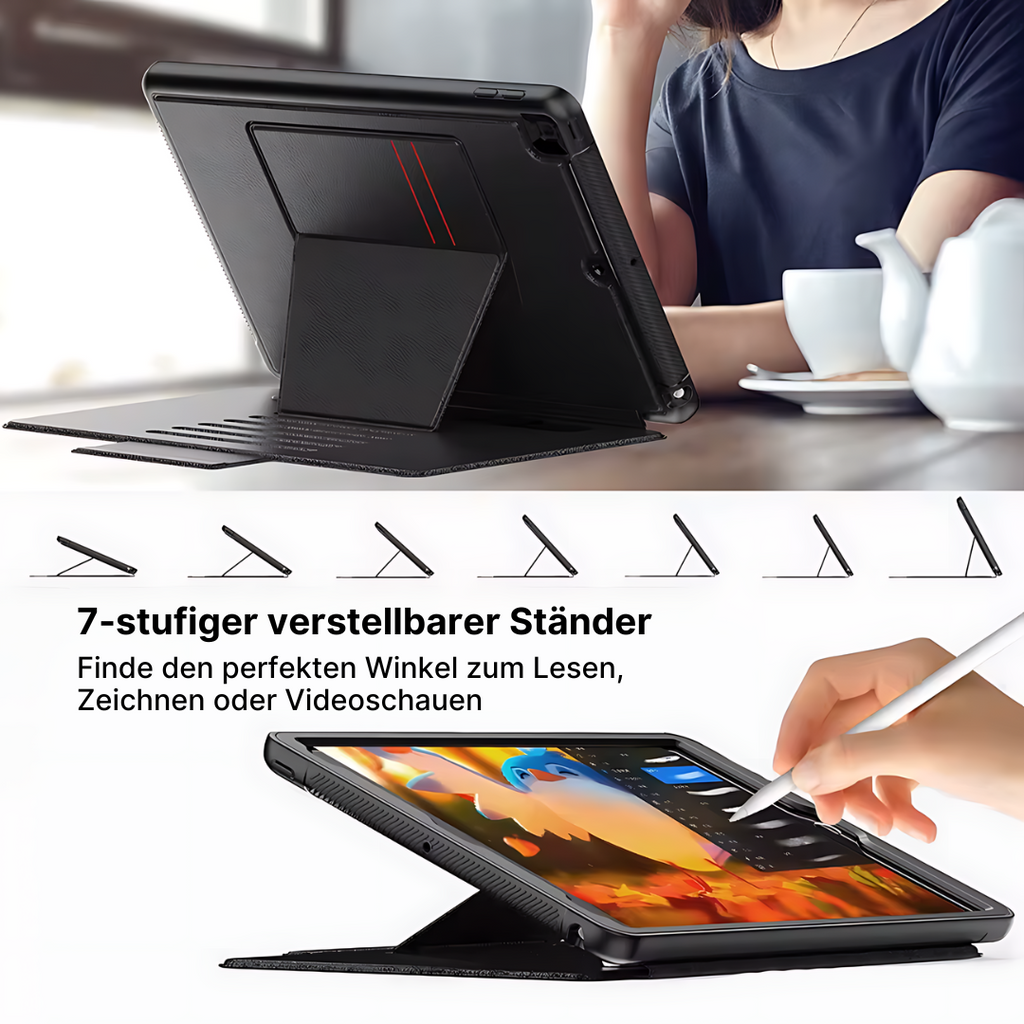 iPad FlexStand Hülle mit 7 verstellbaren Winkeln