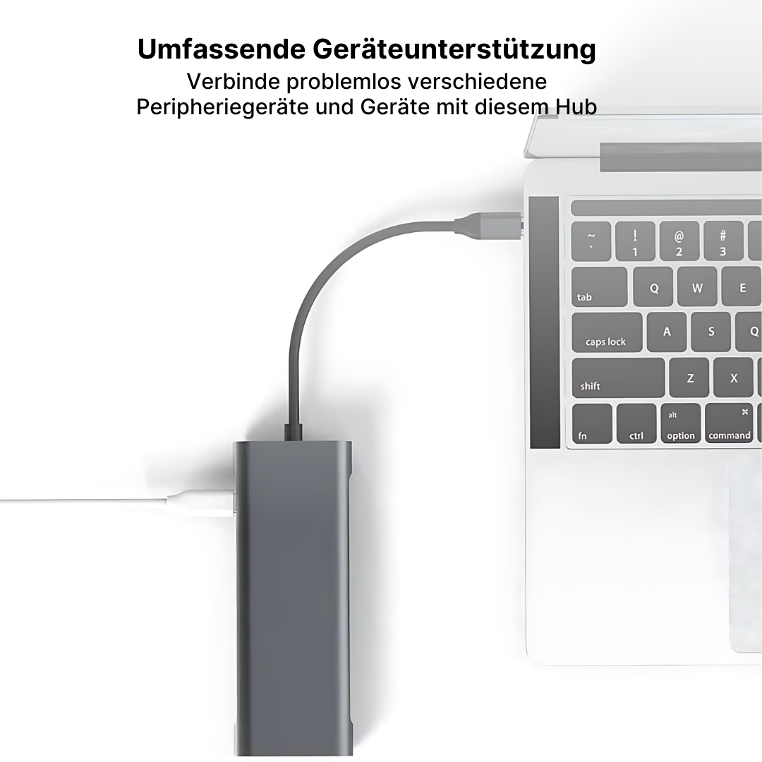 Aluminium 9-in-1 USB-C Hub mit 4K HDMI, PD-Schnellladefunktion & Ethernet