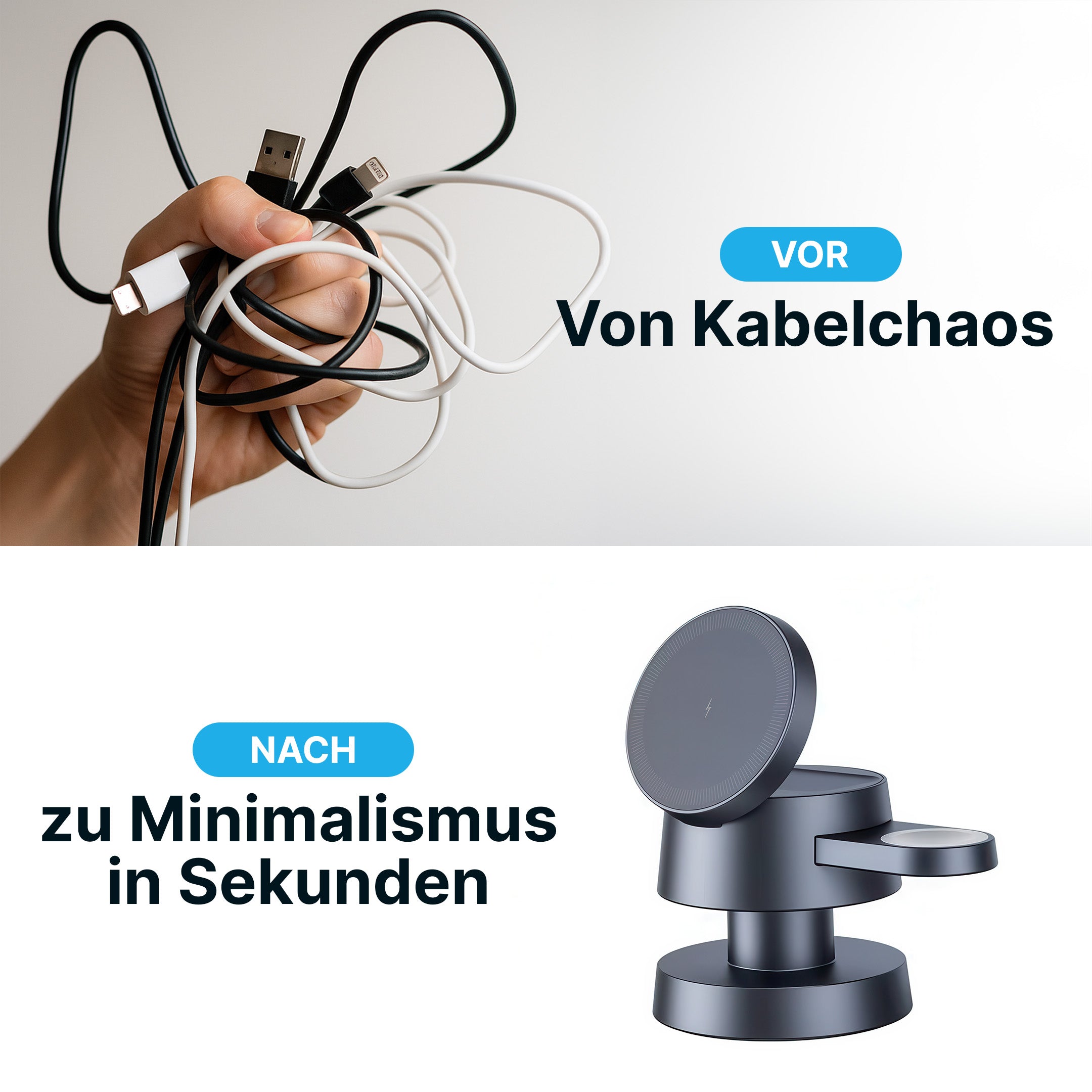 3 in 1 MagSafe-Ladestation mit LED-Licht – BlueBolt Chargers EU
