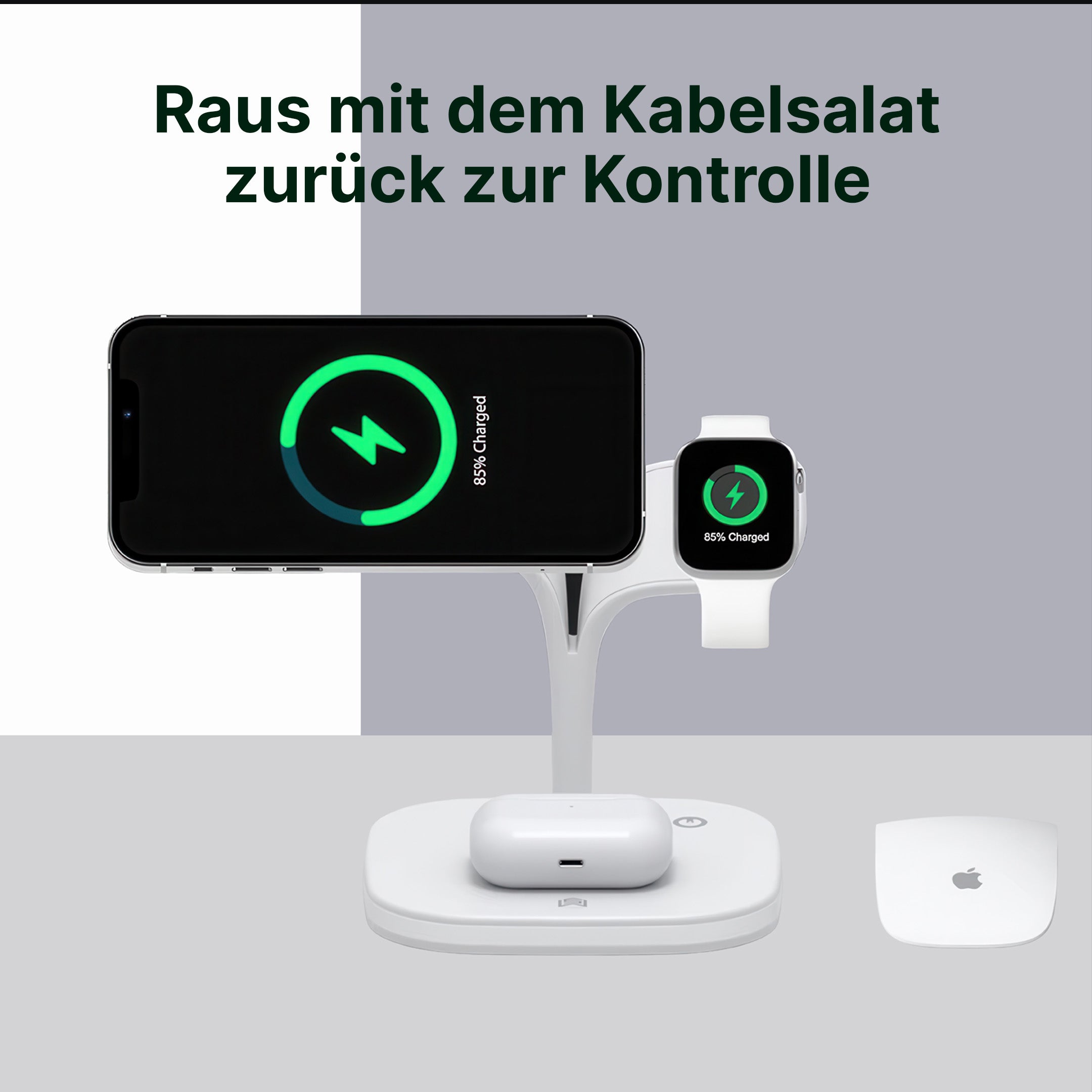 5-in-1 Magnetische Wireless-Ladestation für iPhone, Apple Watch und AirPods
