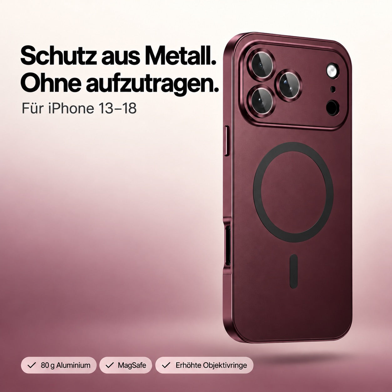 iPhone Metallhülle mit Kameraschutz