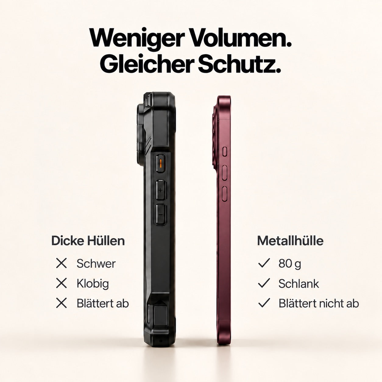 iPhone Metallhülle mit Kameraschutz